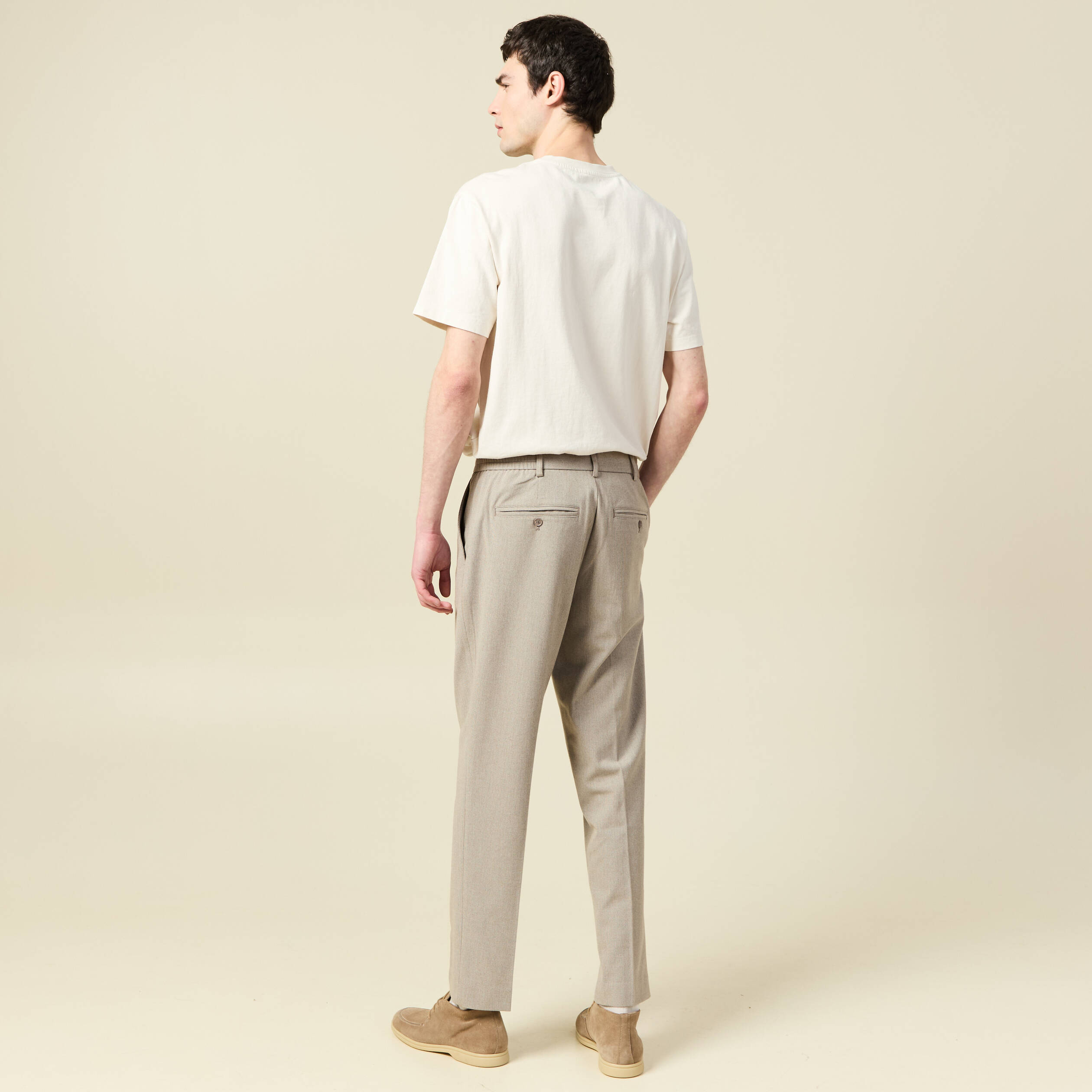 Pantalon droit longueur 32 taupe homme