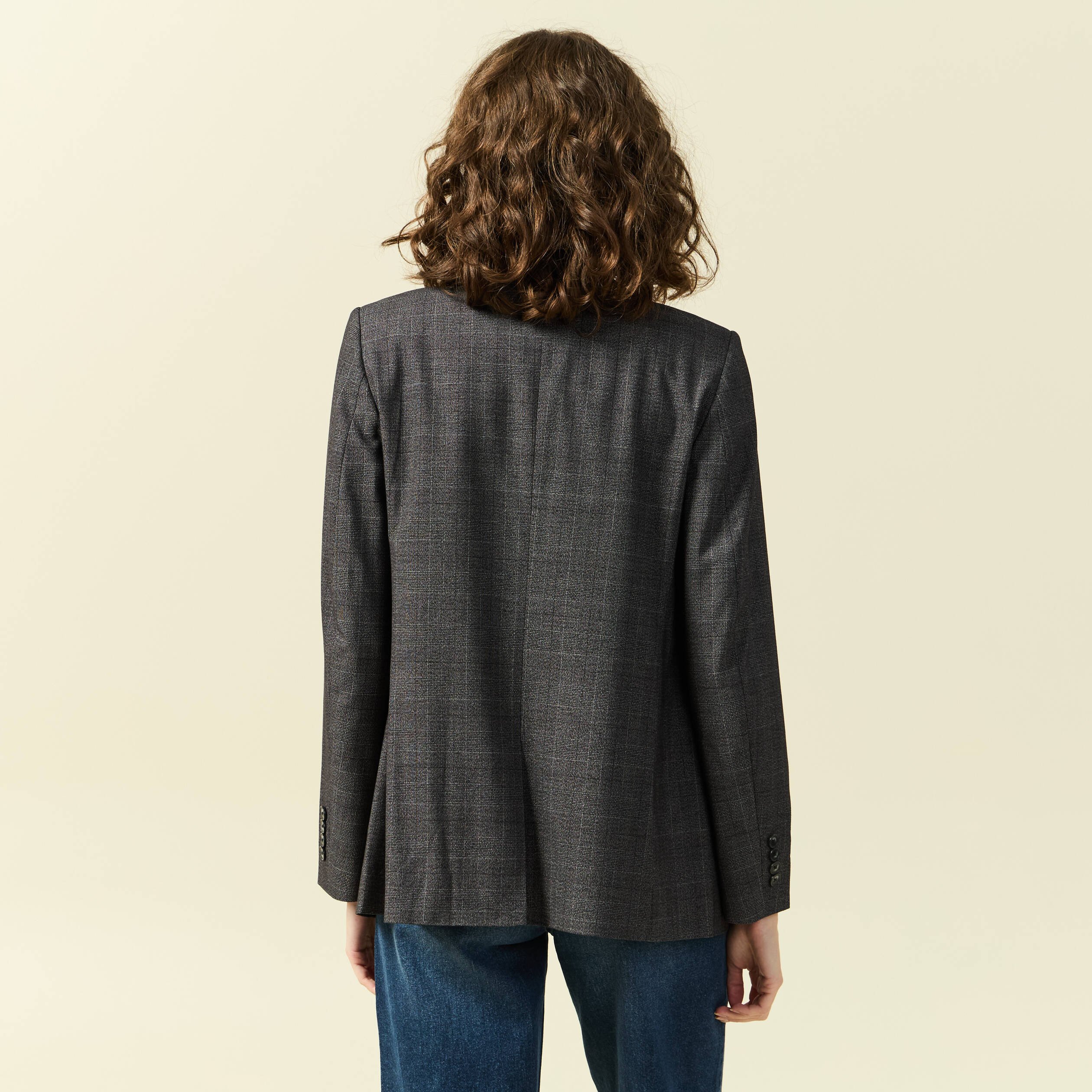 veste oversize manches longues doublee gris fonce femme Veste oversize manches longues doublée gris foncé femme
