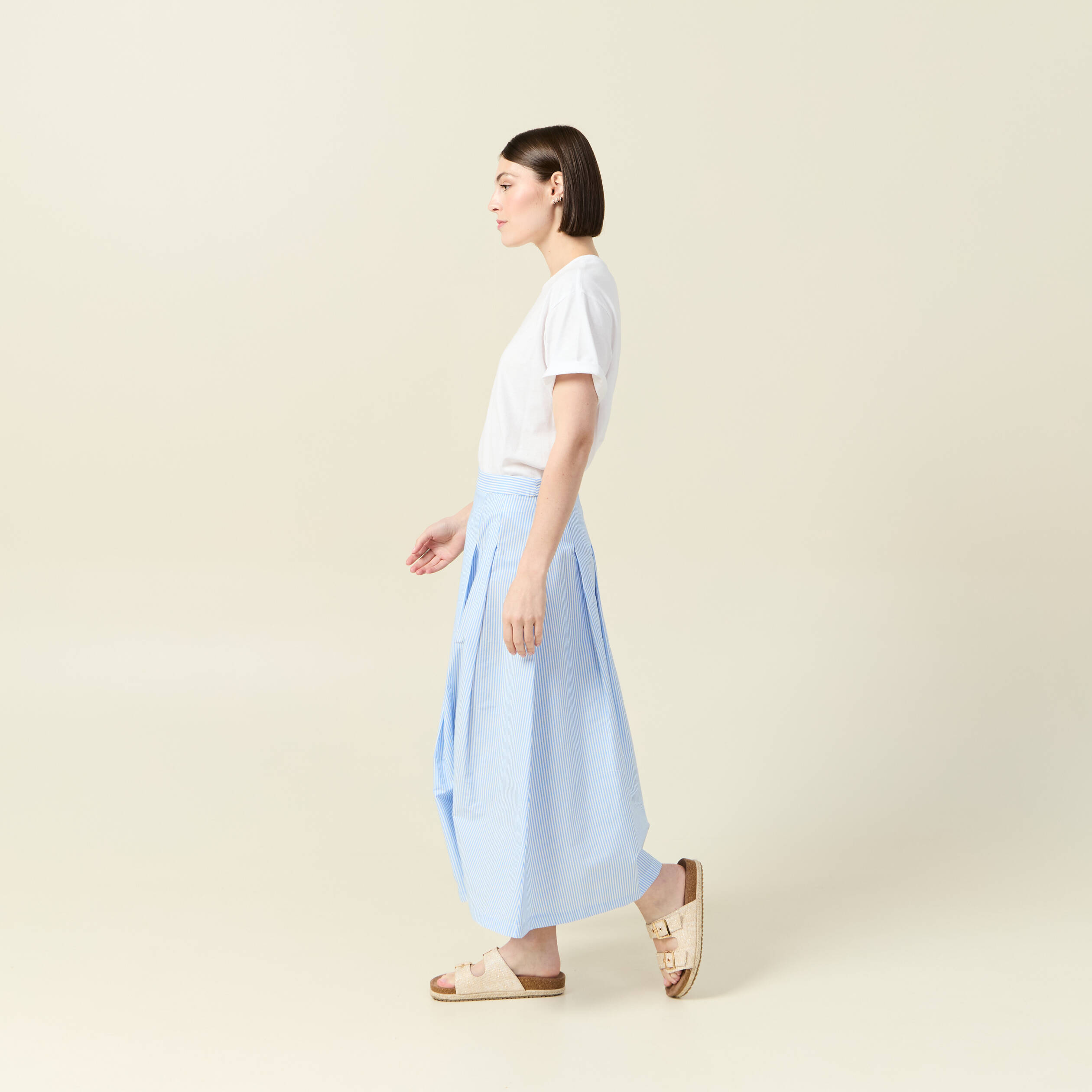 jupe en coton taille standard bleu femme Jupe en coton taille standard bleu femme