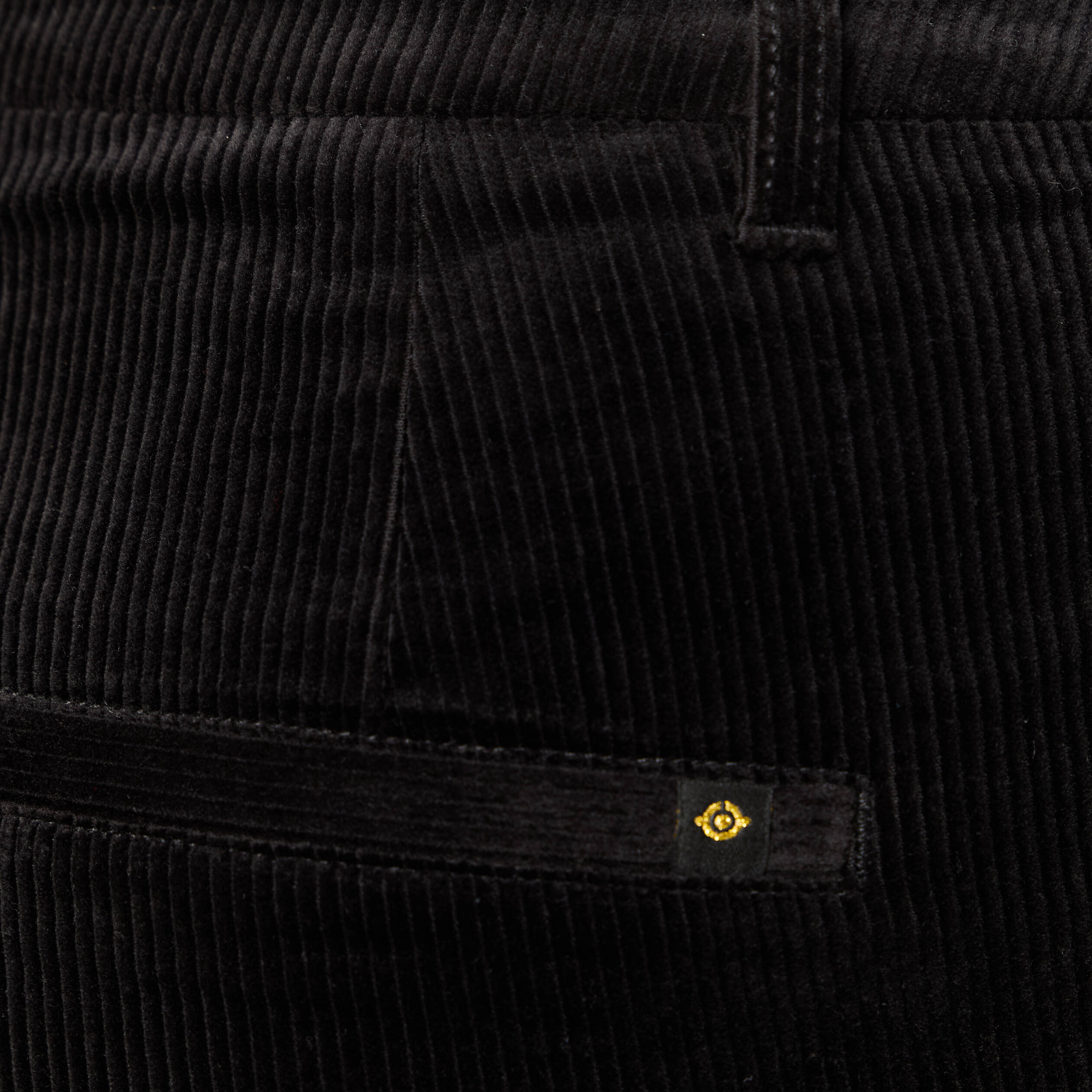 Pantalon large 7/8&egrave;me taille haute noir femme