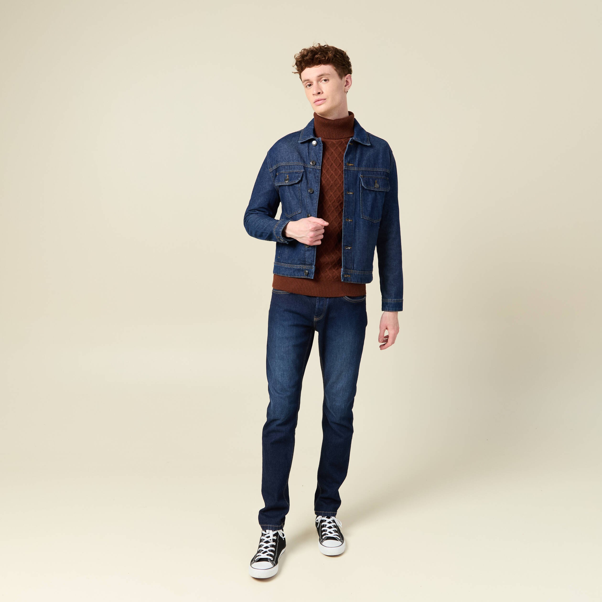 pull manches longues marron cognac homme Pull manches longues marron cognac homme