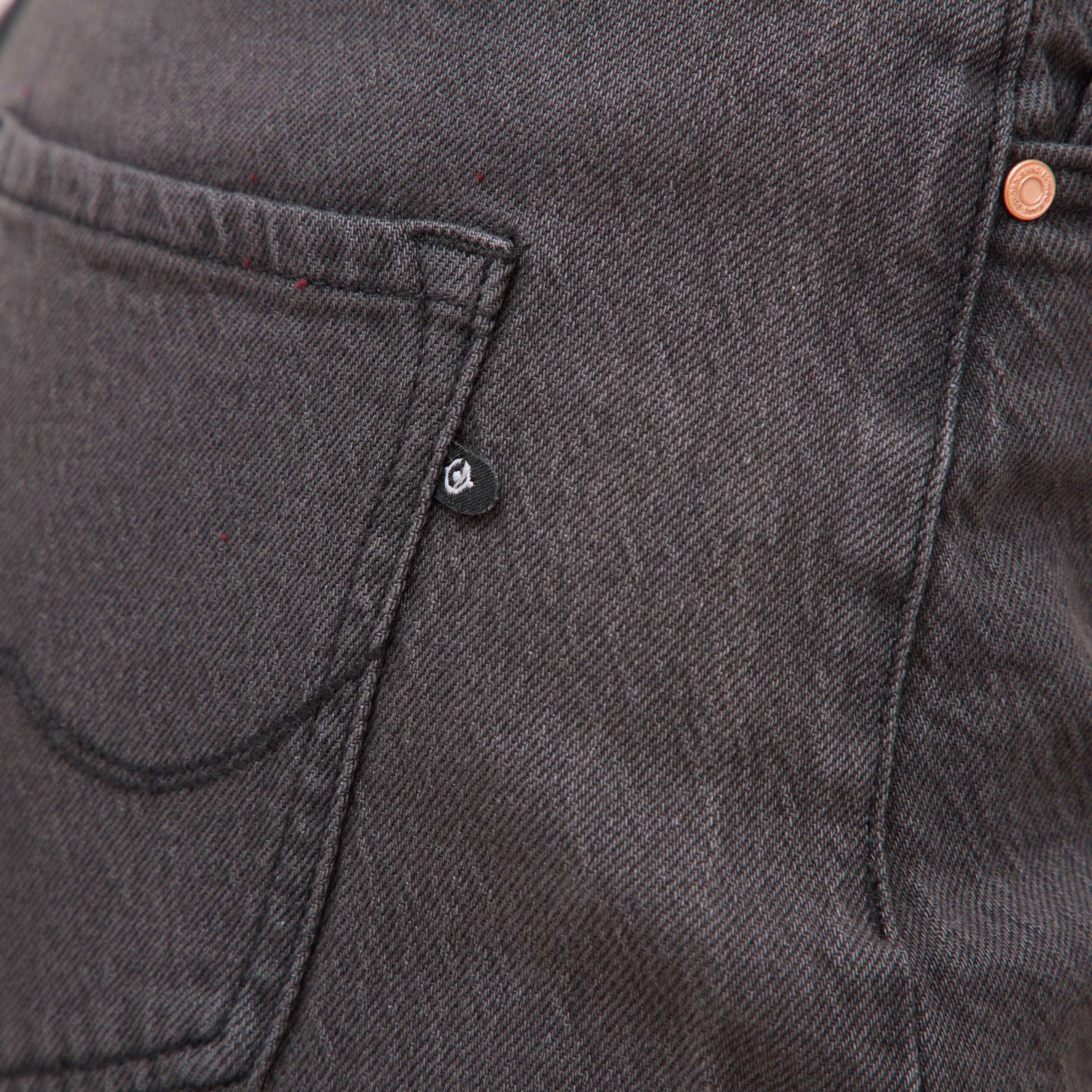 Jeans barrel taille haute 7/8&egrave;me denim gris femme