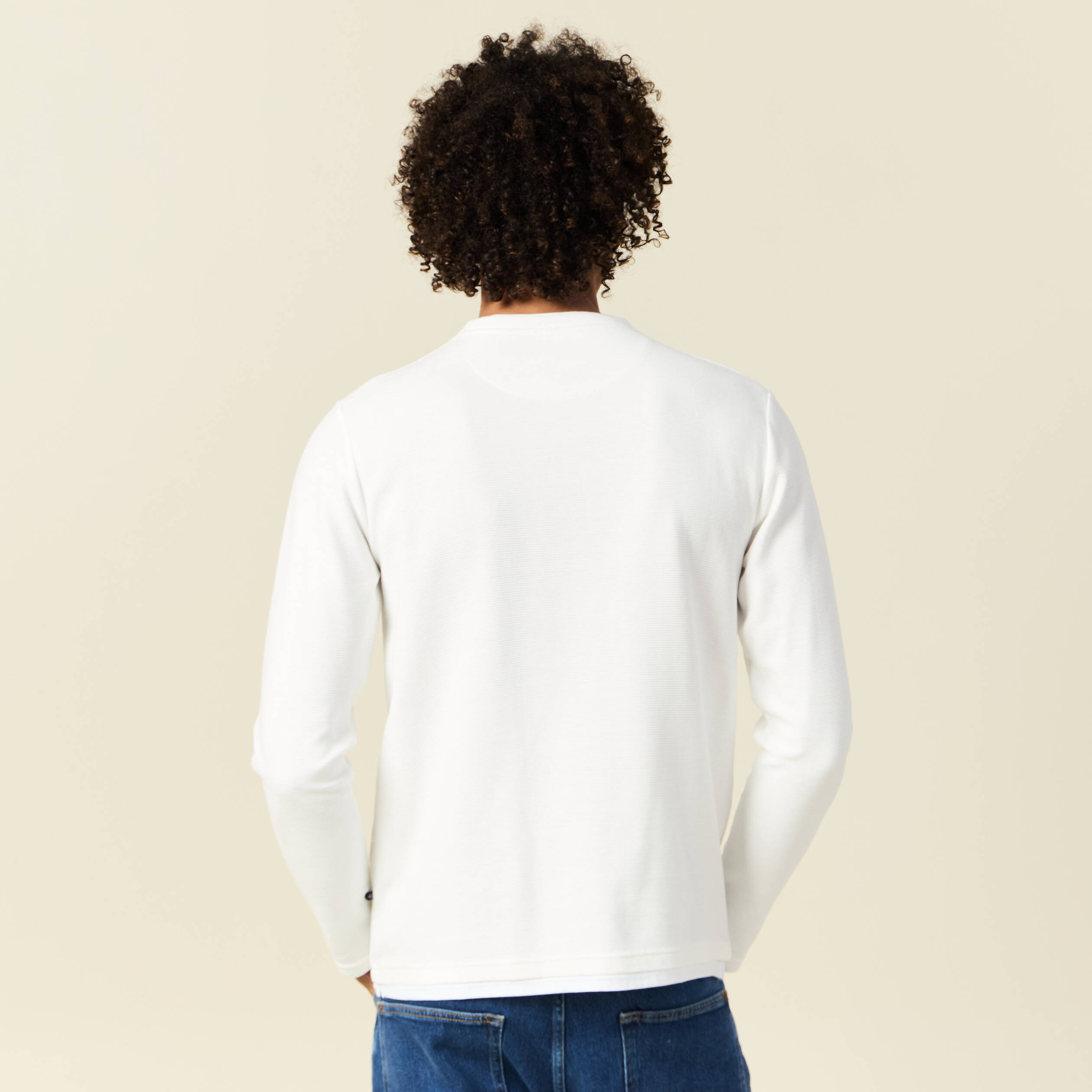 T-shirt manches longues ecru homme