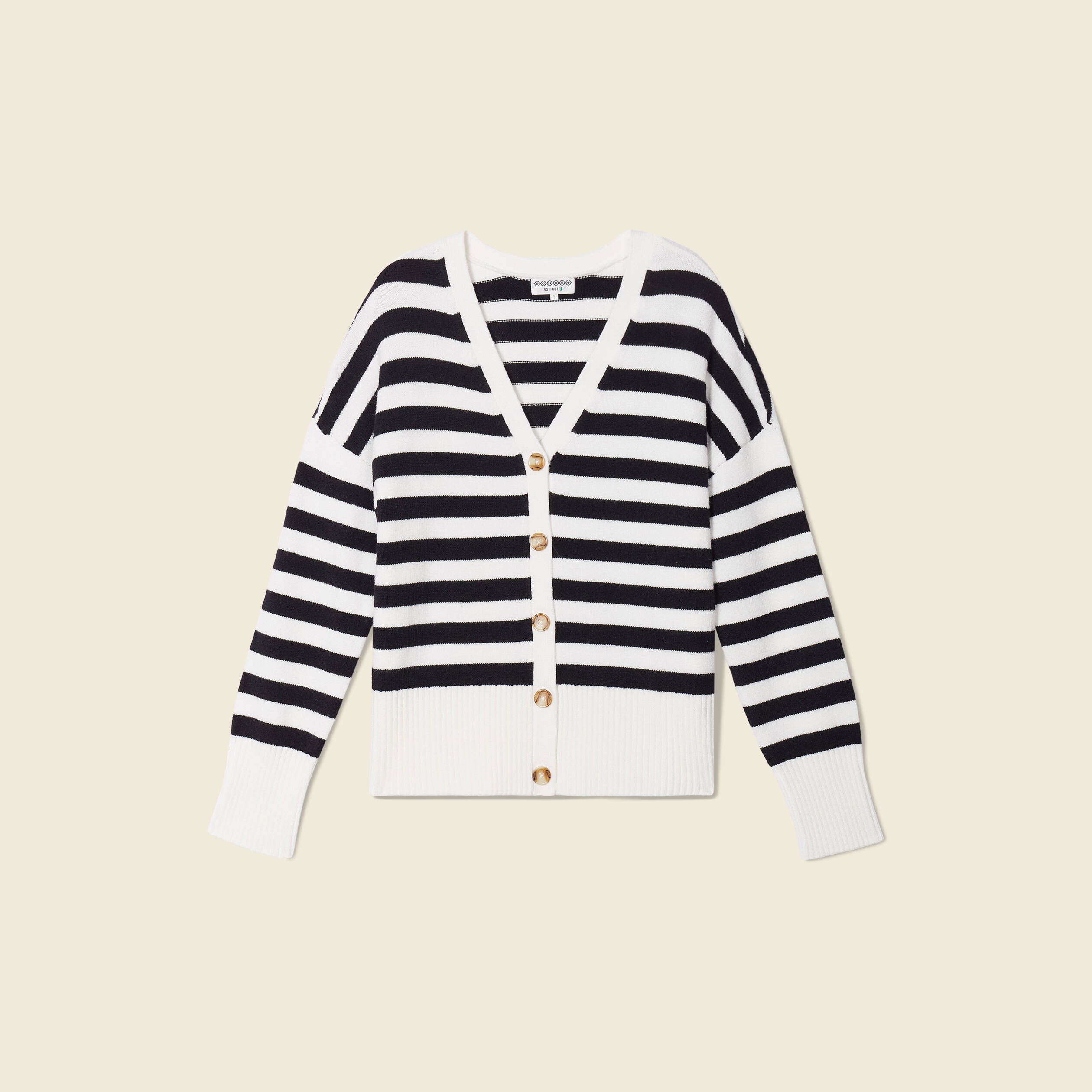 Gilet manches longues col v noir femme