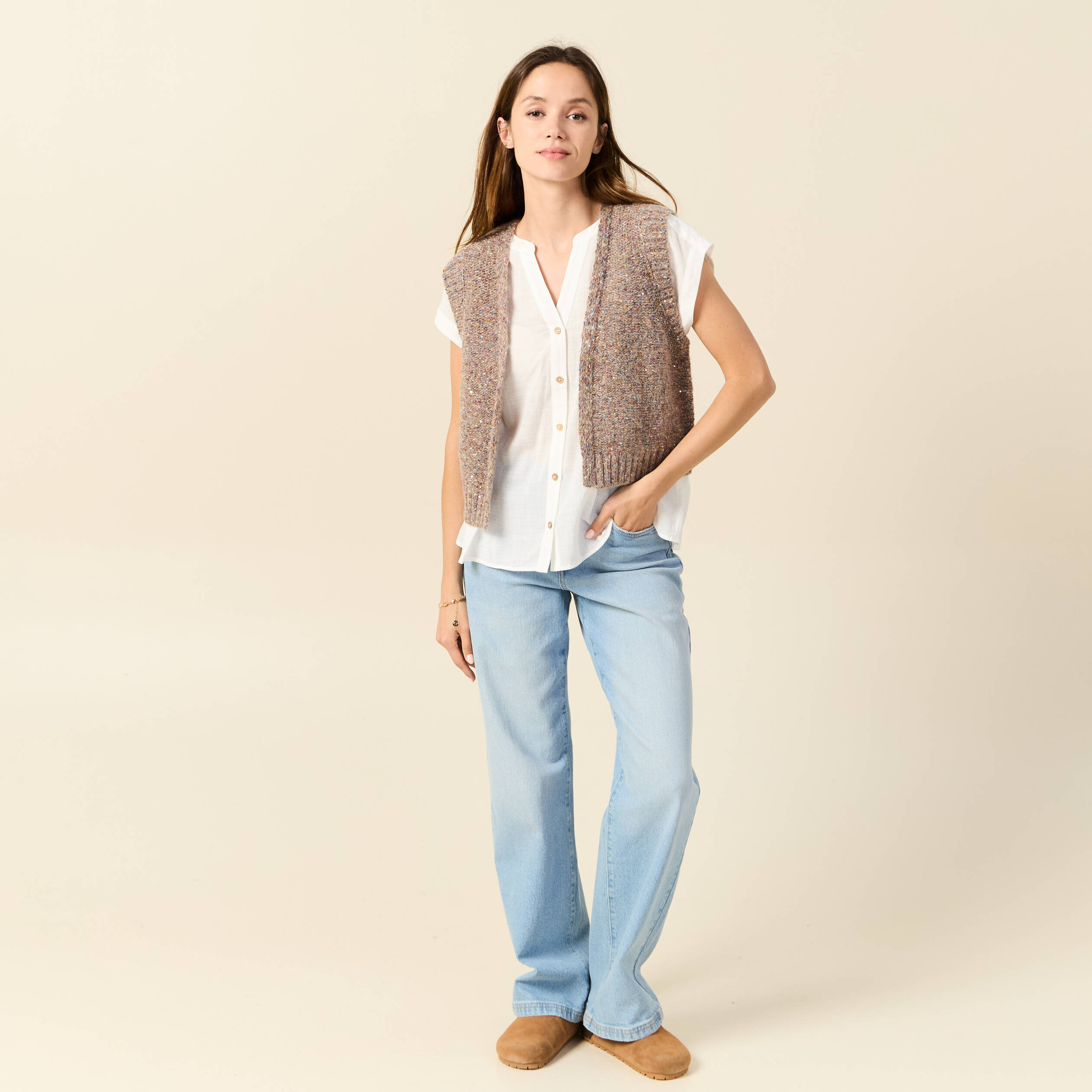 chemise manches courtes ecru femme Chemise manches courtes ecru femme