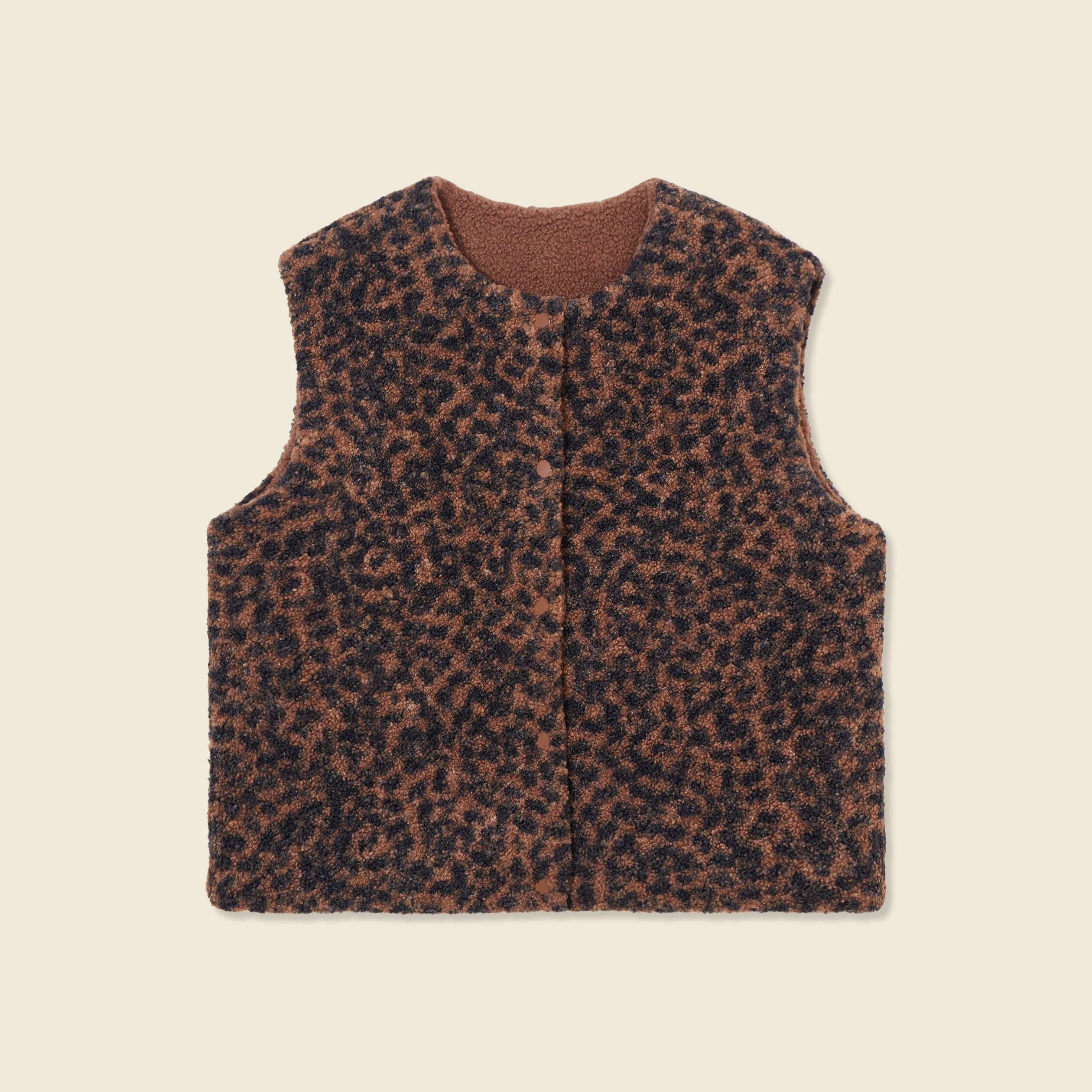 Gilet sans manches r&eacute;versible camel femme