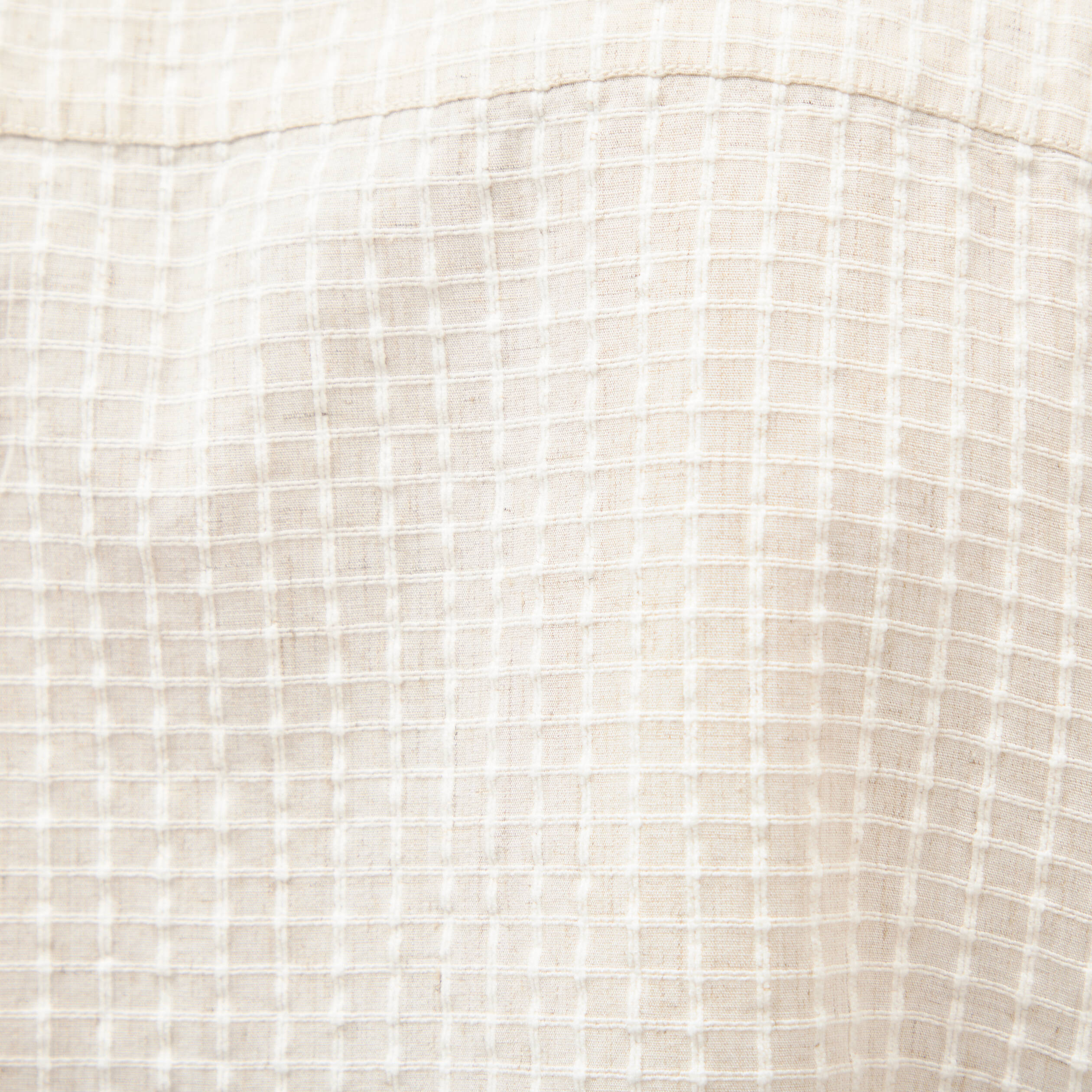 Chemise manches courtes col tailleur beige homme
