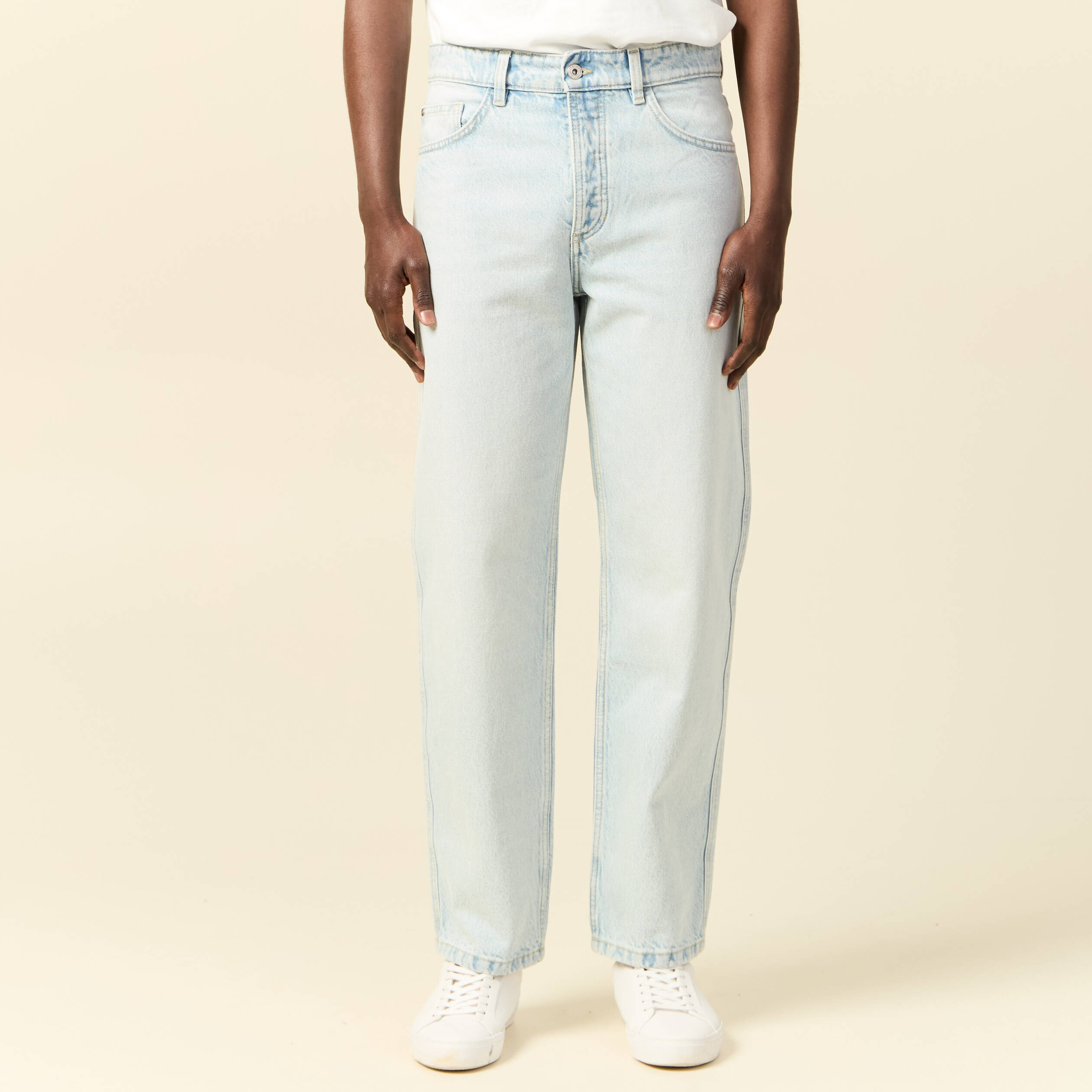 jeans large 5 poches denim snow bleach homme Jeans large 5 poches denim snow bleach homme