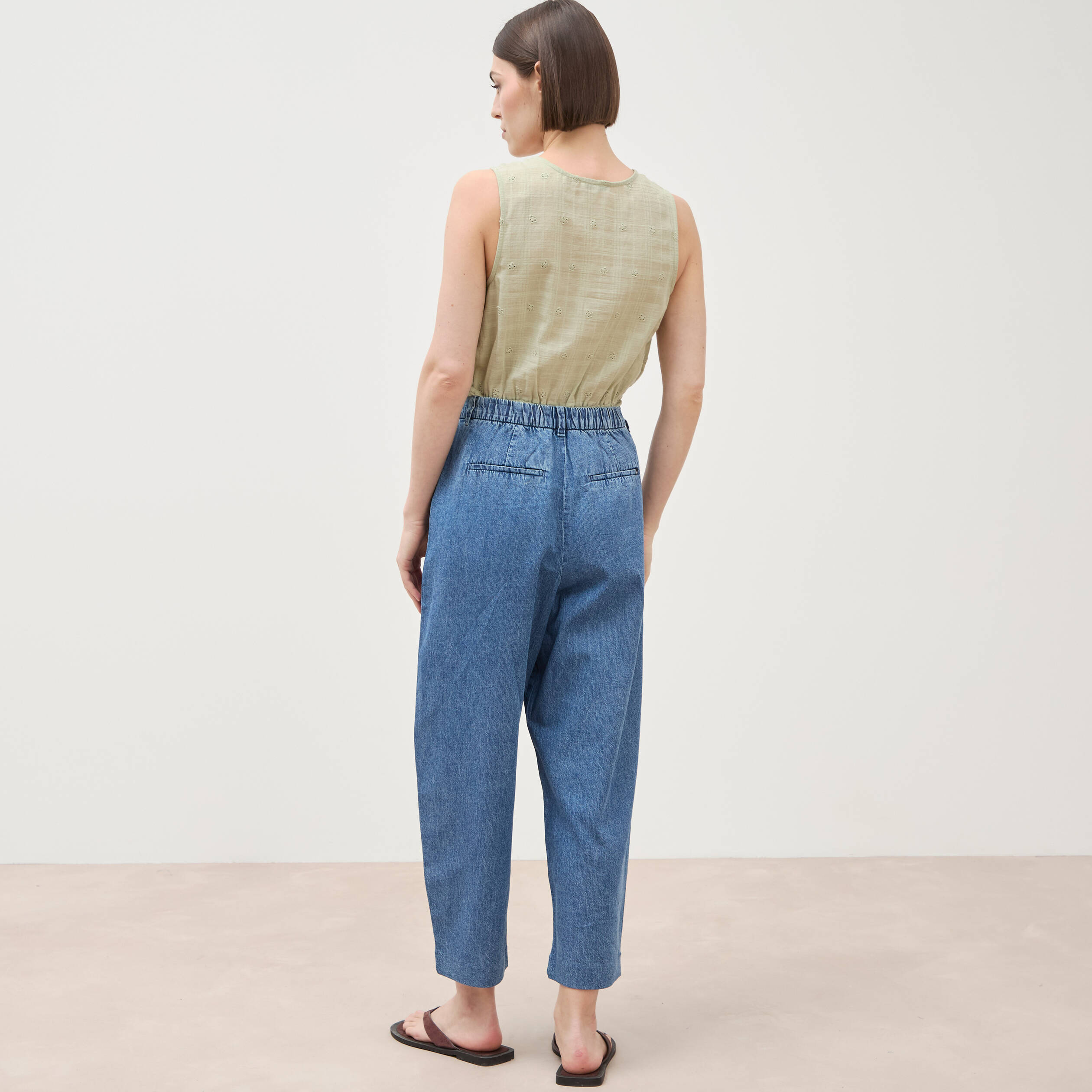 Jeans slouchy taille haute denim used femme