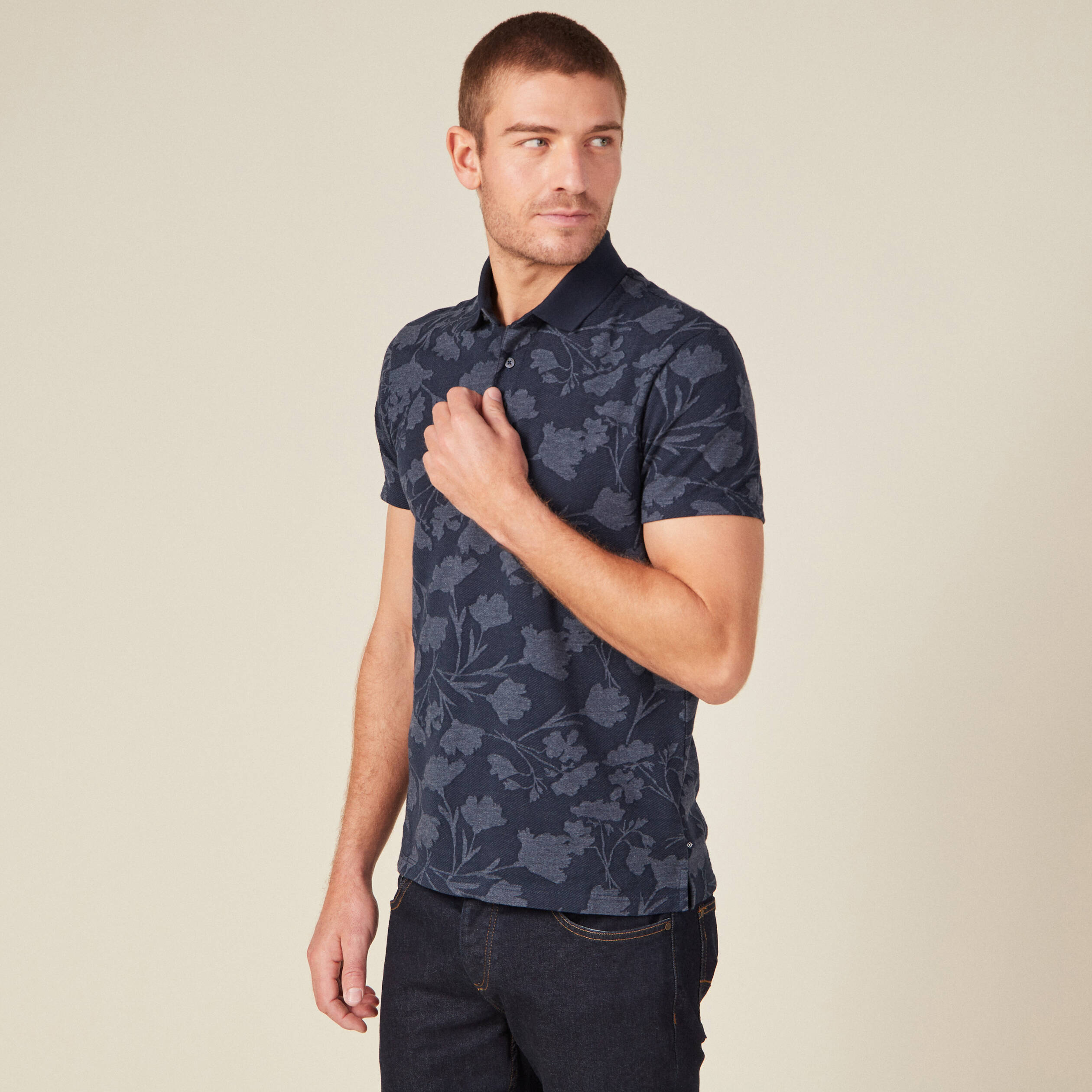 Polo manches courtes bleu marine homme Bonobo
