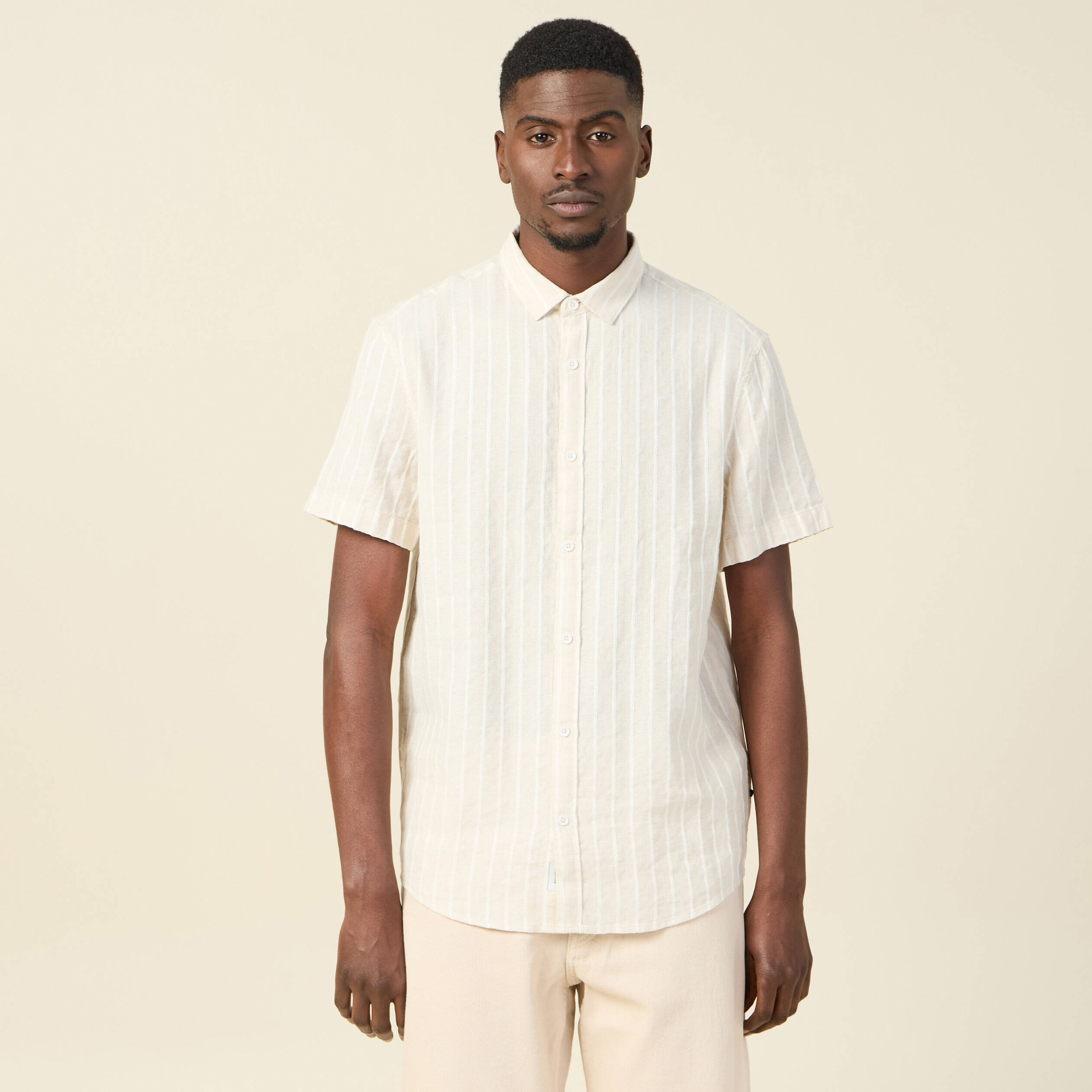 chemise manches courtes ecru homme Chemise manches courtes ecru homme