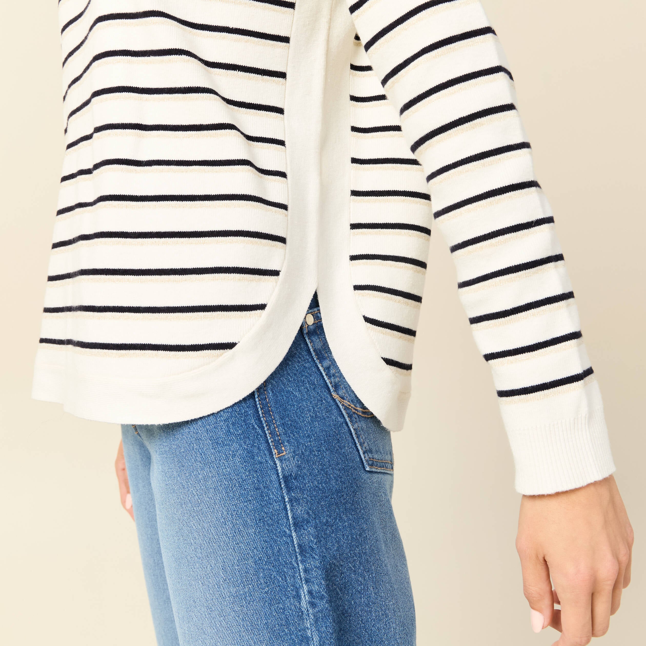 Pull manches longues bleu marine femme
