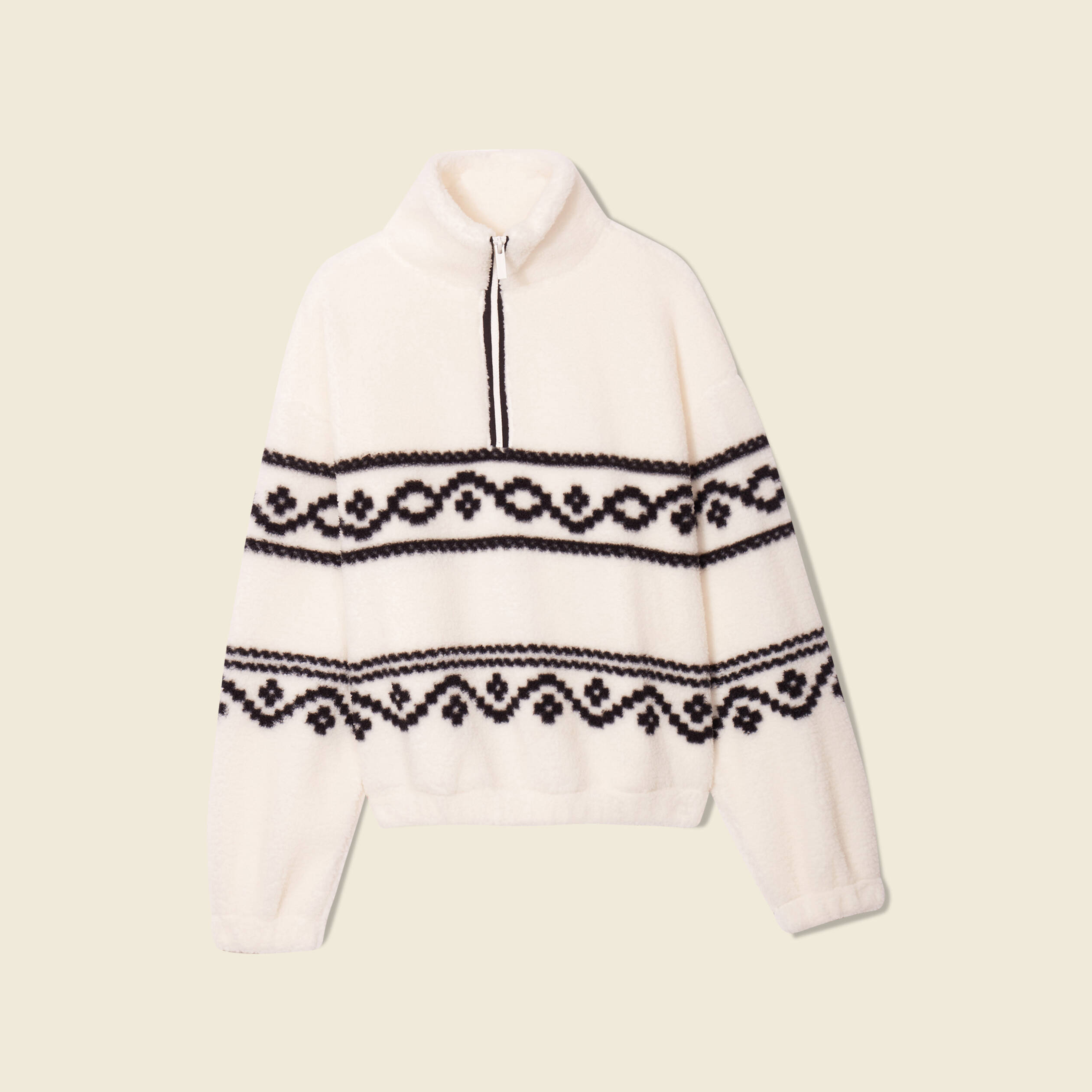 Sweat col camionneur ecru femme