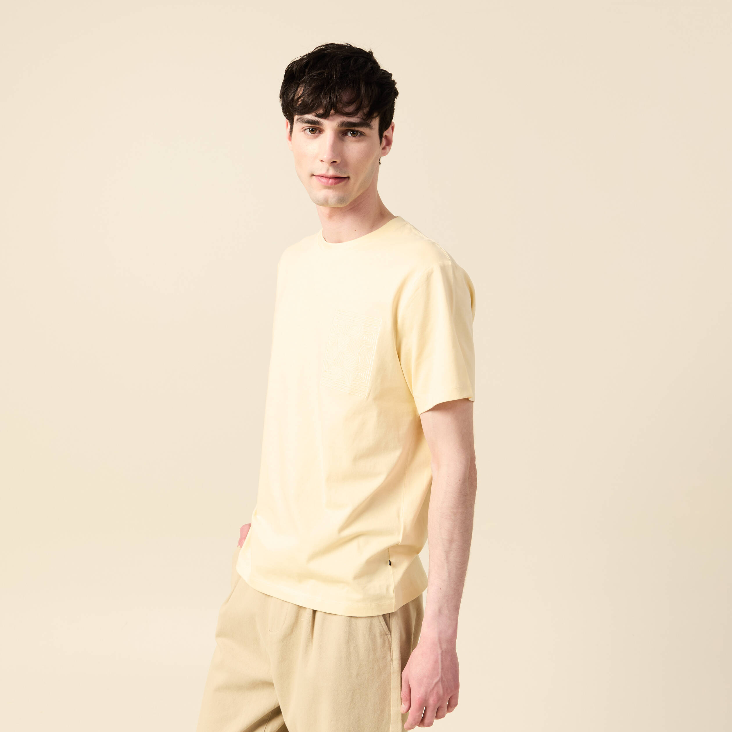 T-shirt manches courtes jaune homme