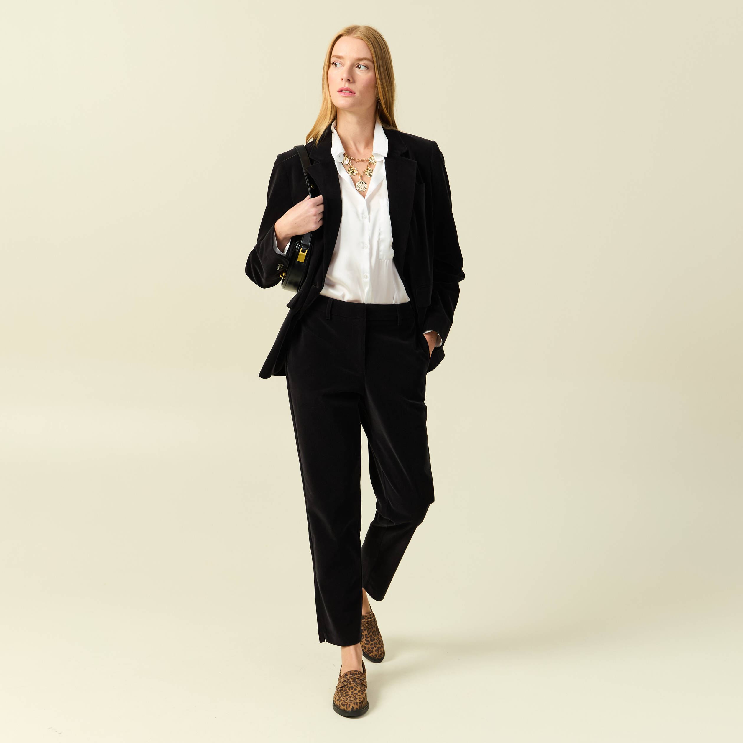 Veste blazer velours noir femme