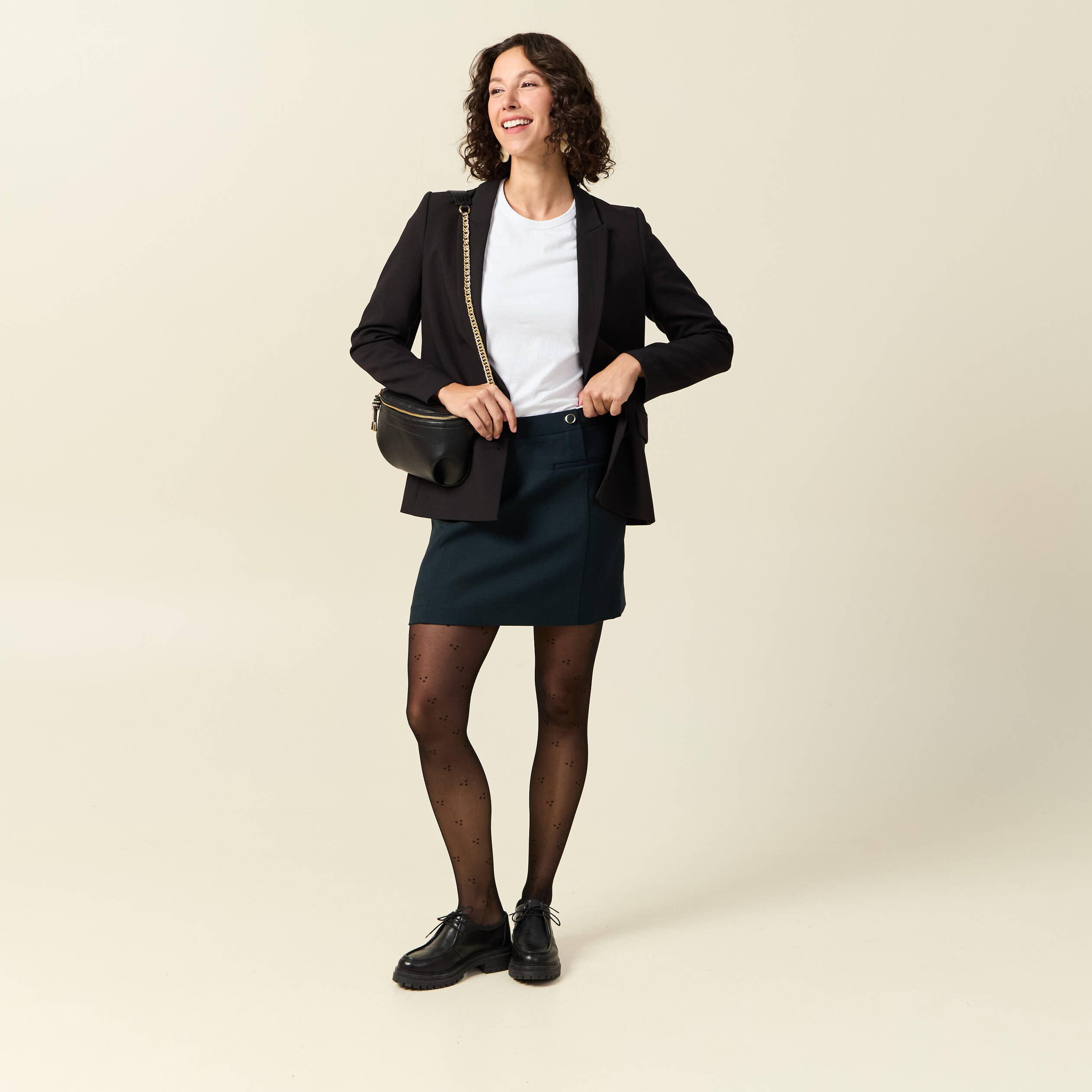 Jupe courte bleu marine femme