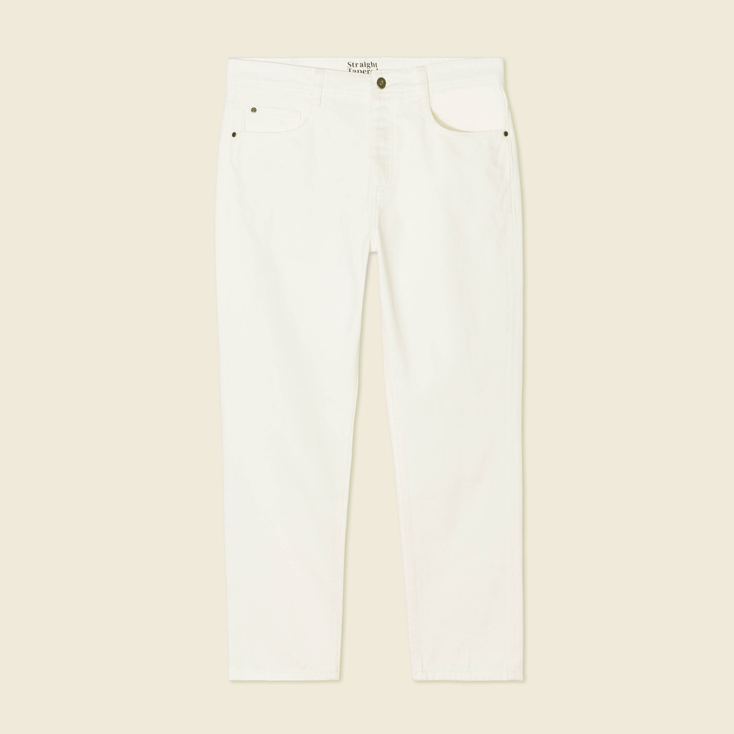 jeans straight tapered denim blanc homme Jeans straight tapered denim blanc homme