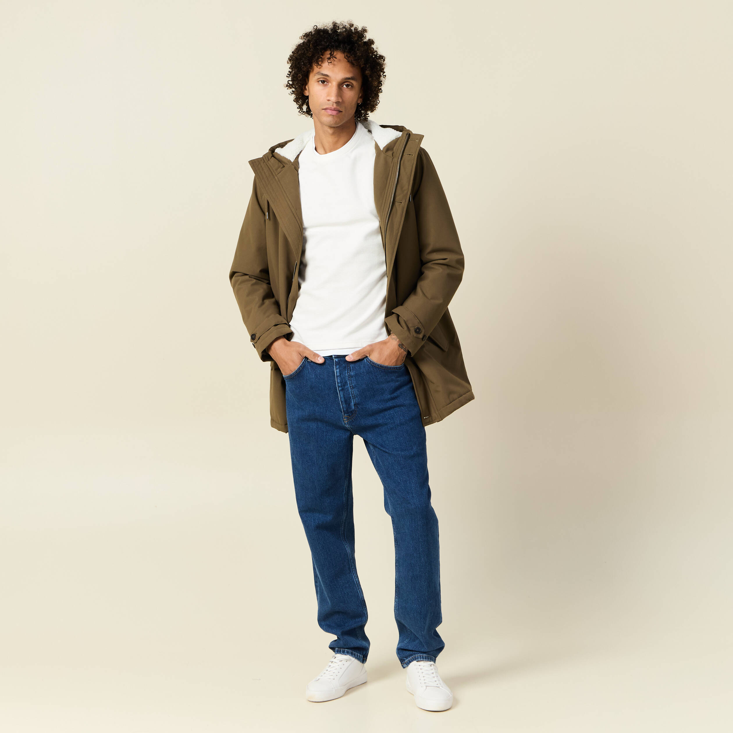 T-shirt manches longues ecru homme