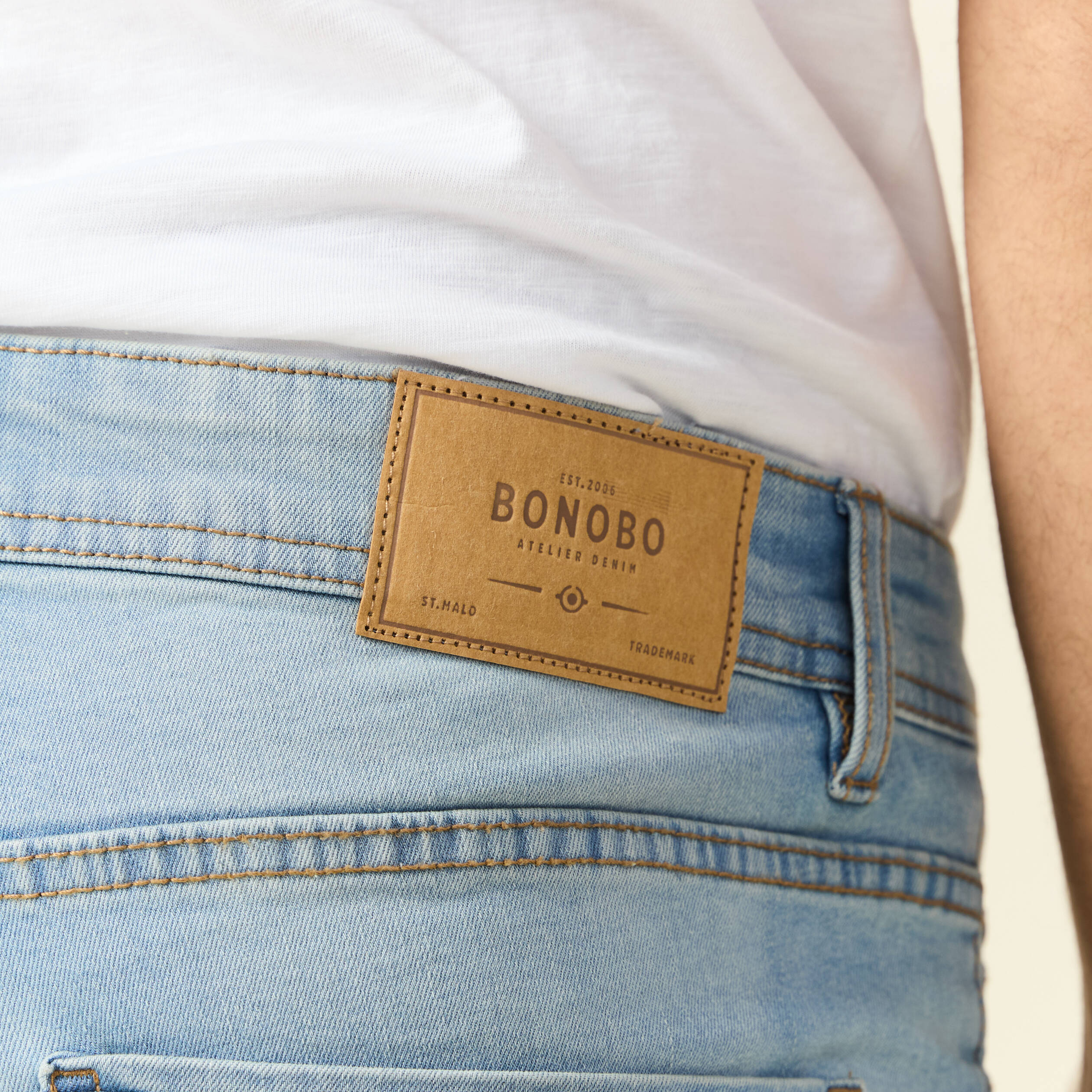 Jeans slim co responsable denim used homme Bonobo