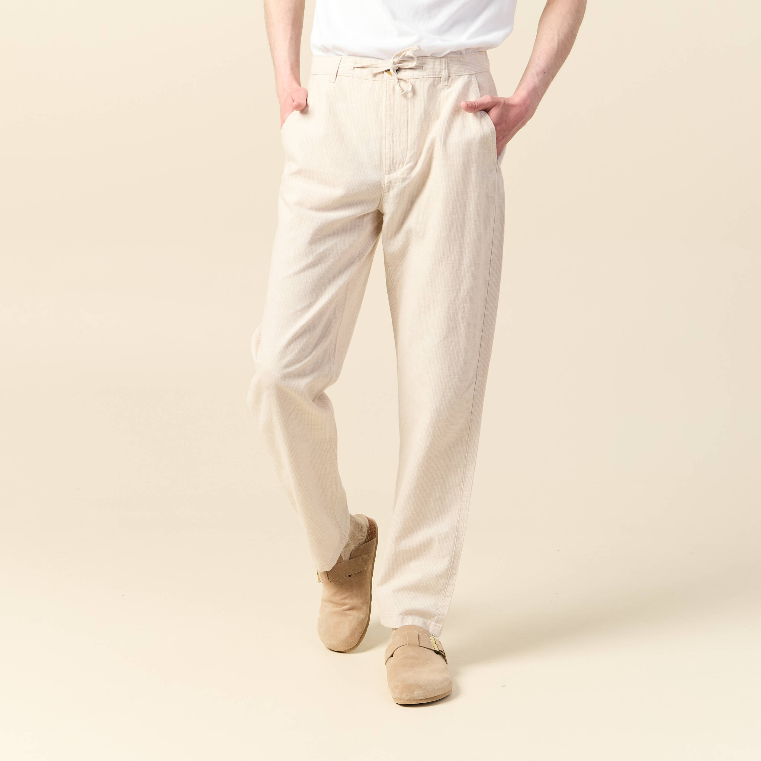 pantalon chino droit beige homme Pantalon chino droit beige homme