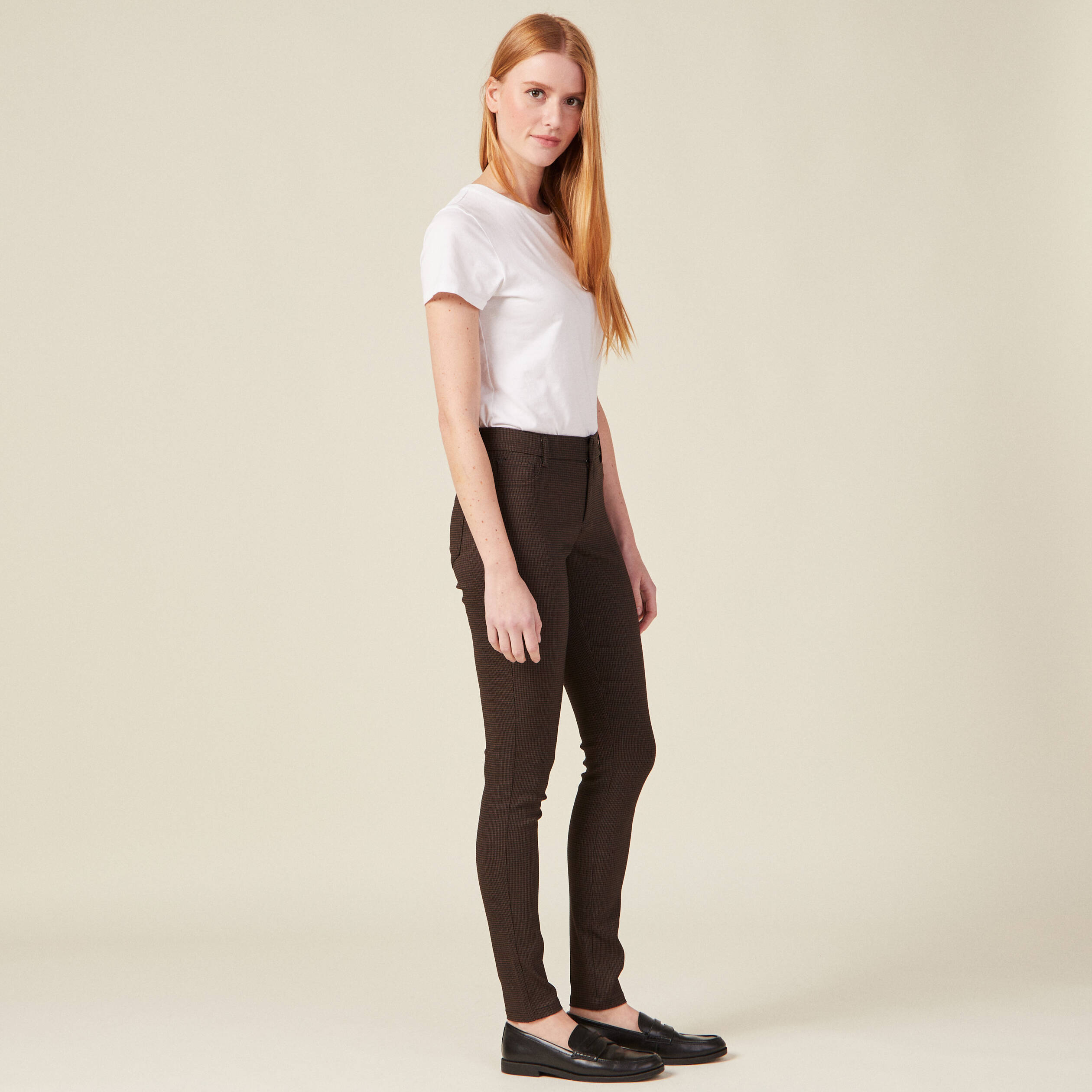 pantalon skinny marron femme Pantalon skinny marron femme