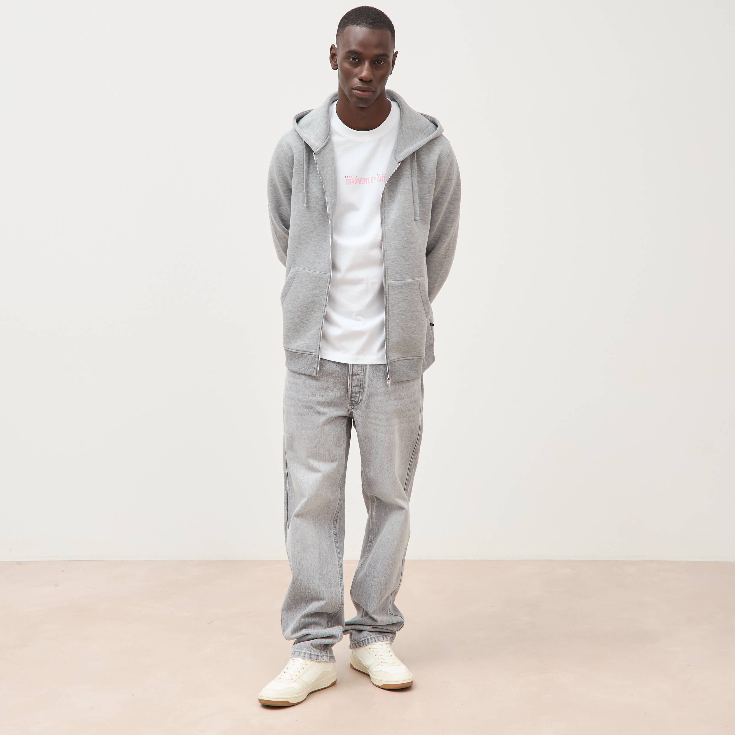 T-shirt en coton manches courtes blanc homme