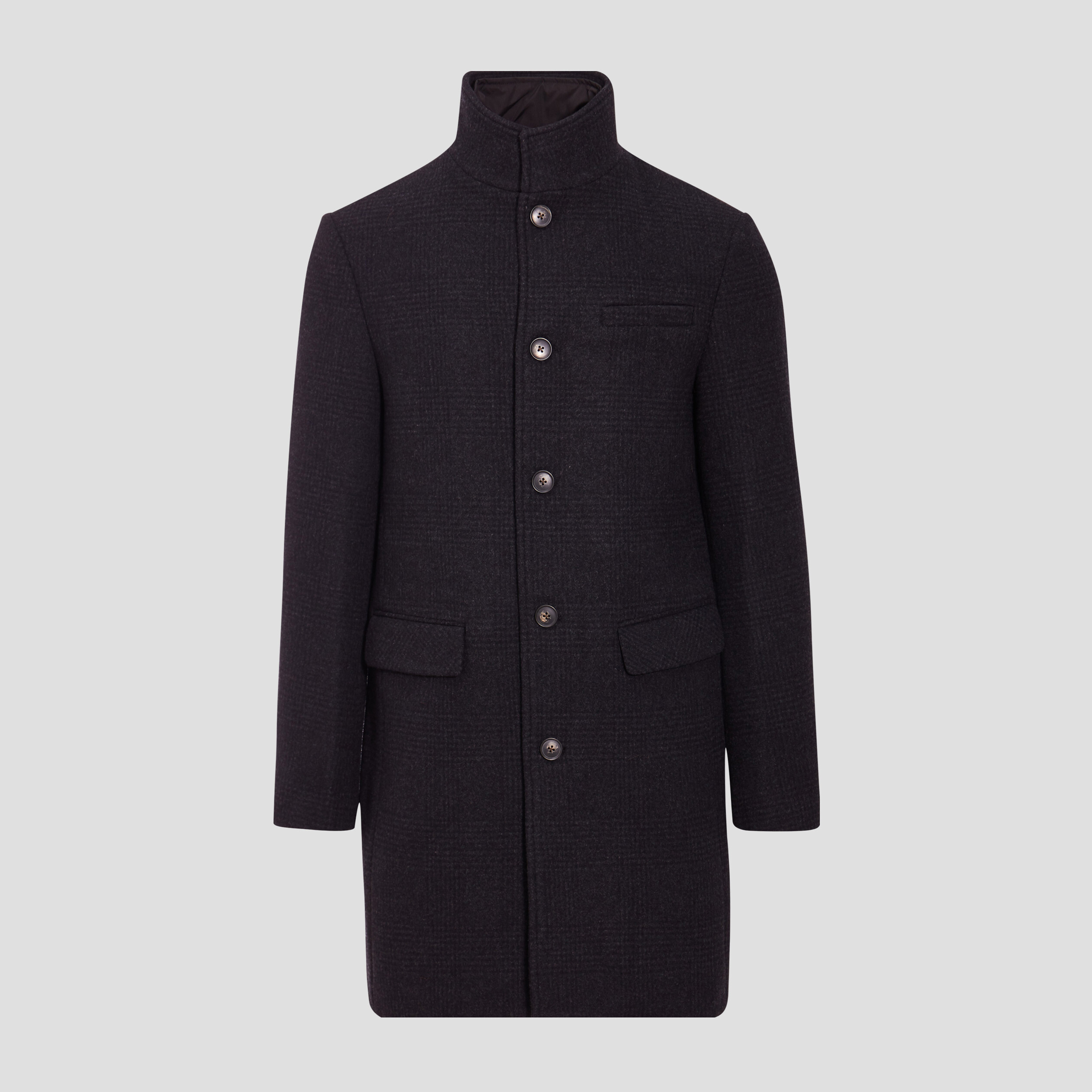 pardessus droit boutonne gris fonce homme Pardessus droit boutonné gris foncé homme