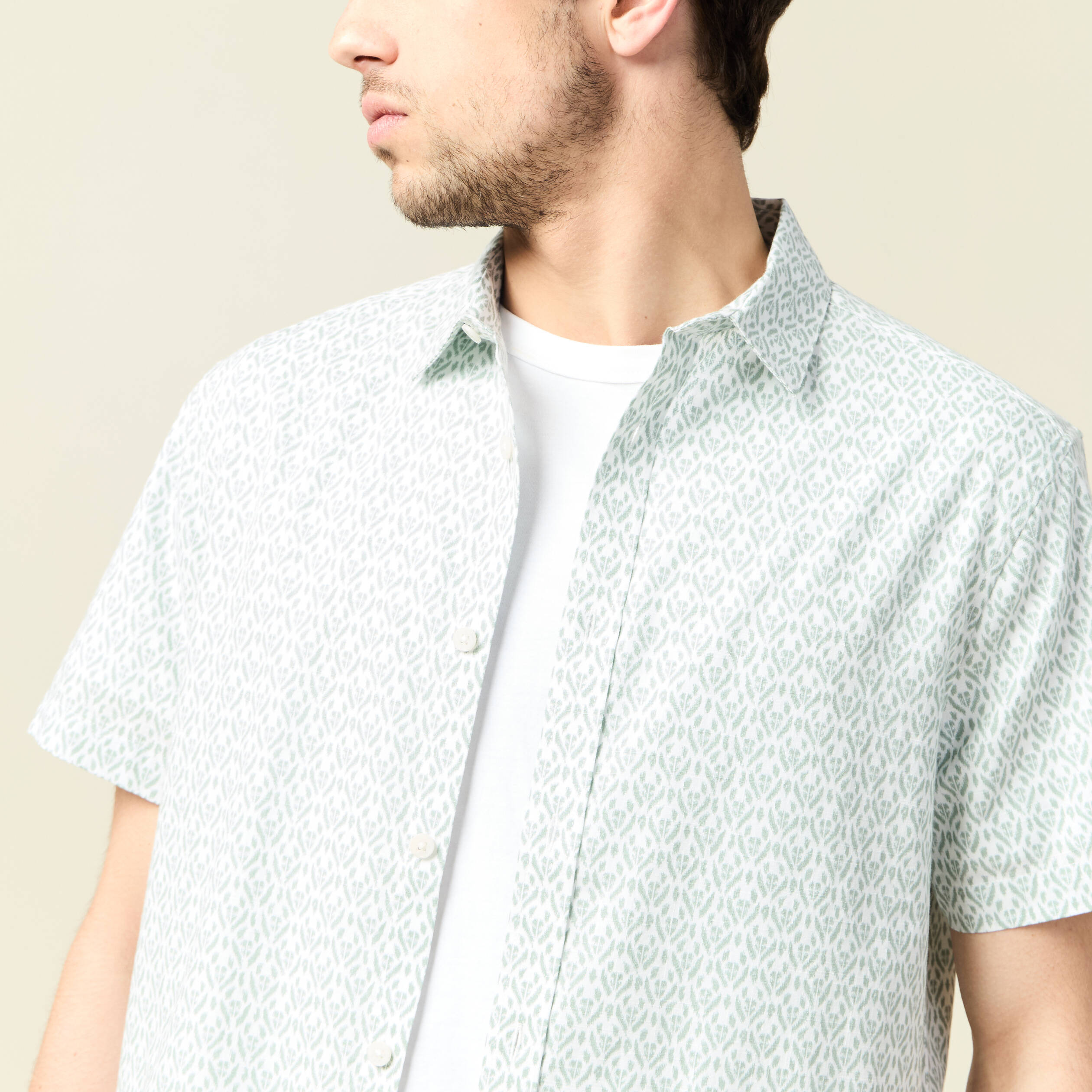 chemise manches courtes vert homme Chemise manches courtes vert homme
