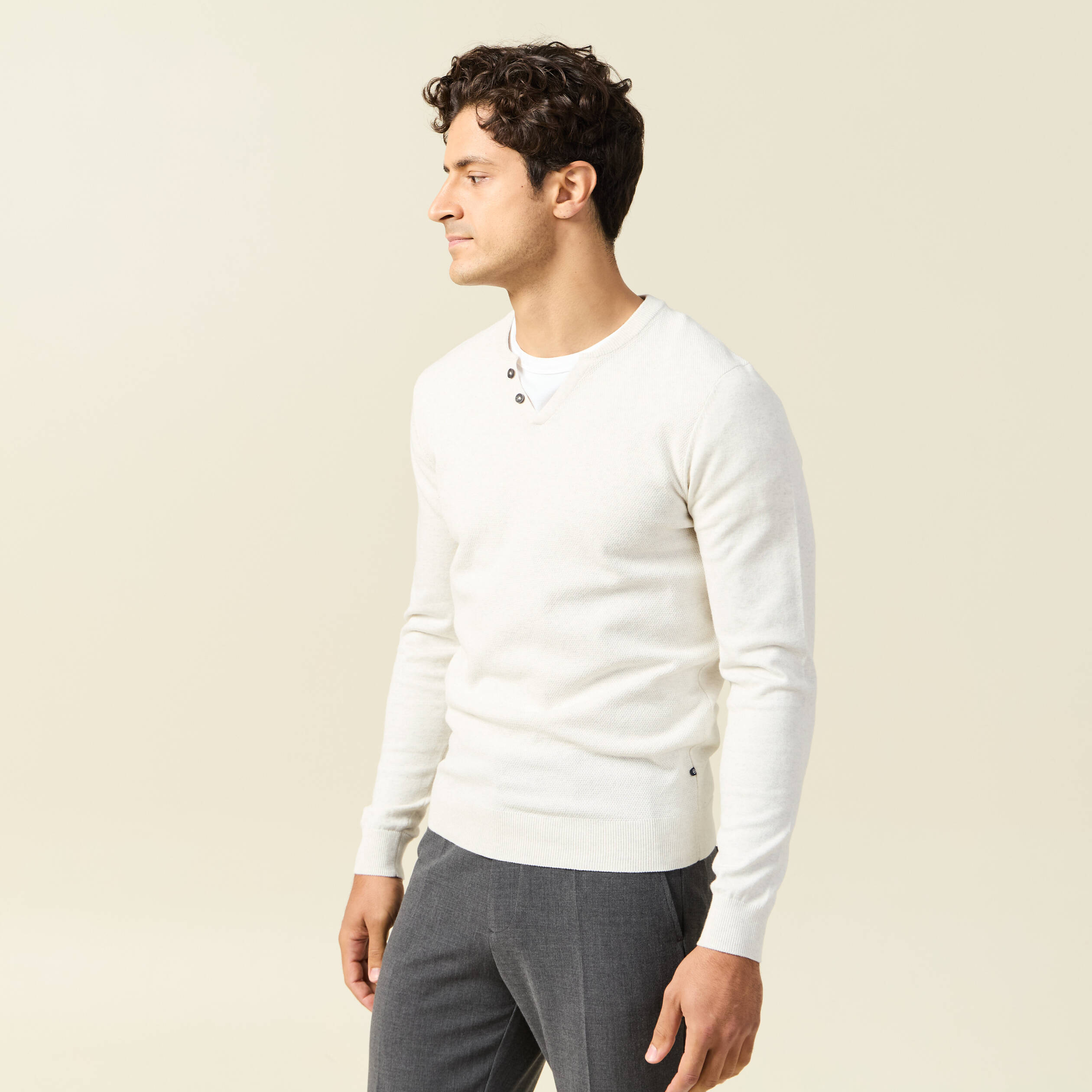 pull manches longues ecru homme Pull manches longues ecru homme