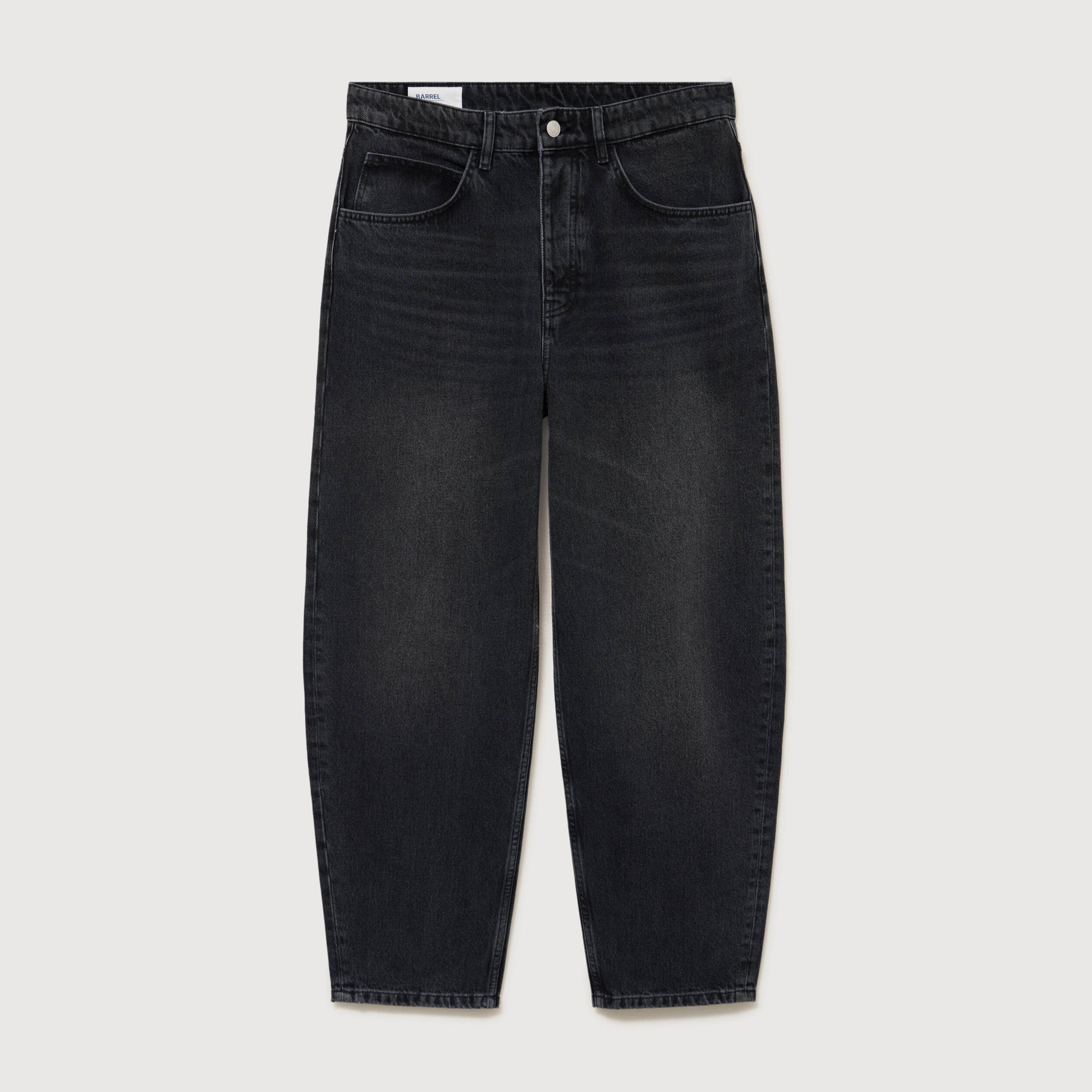 Jeans large longueur 32 en coton denim noir homme
