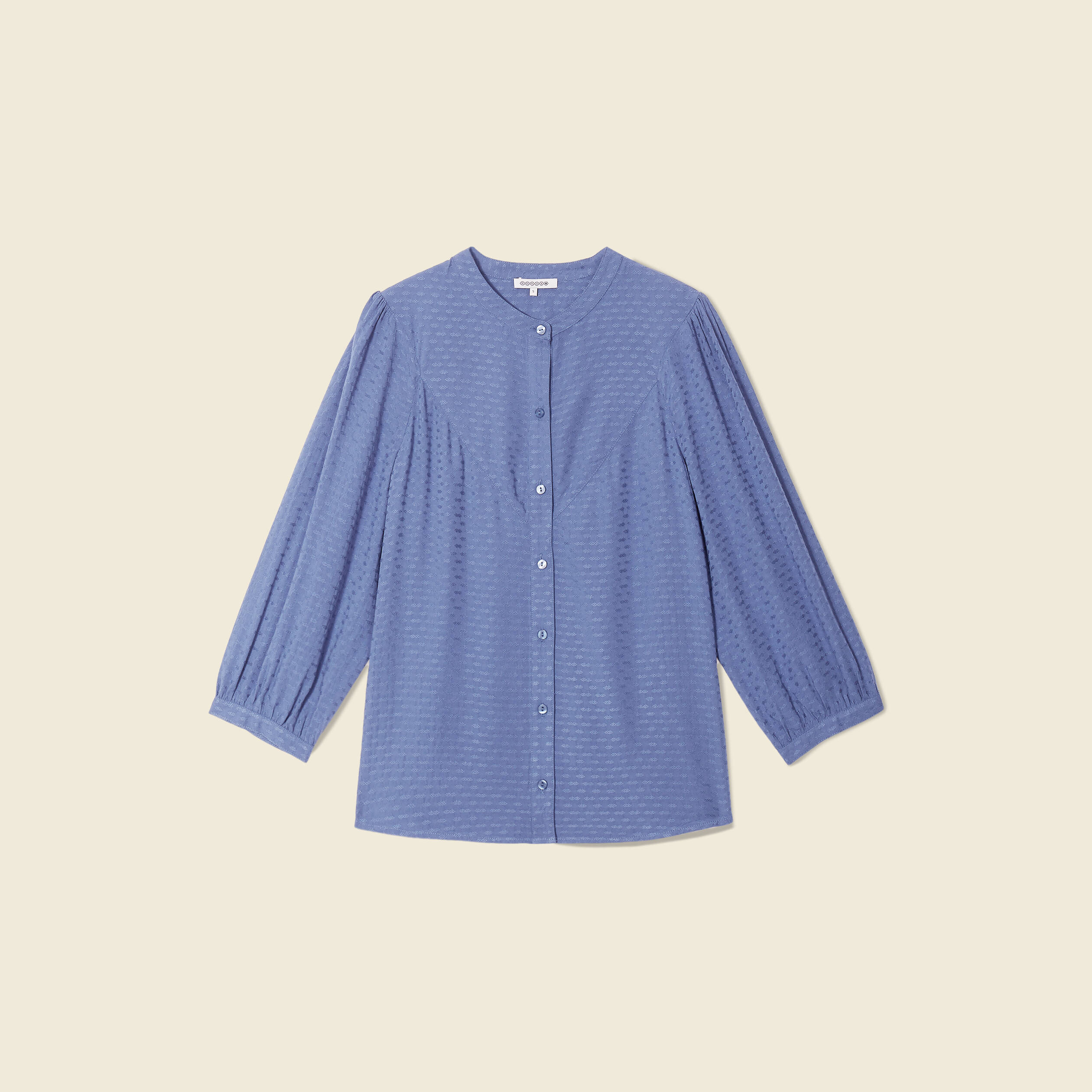 Chemise manches 3/4 bleu ciel femme