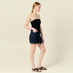 bustier cropped cotele noir femme Bustier cropped côtelé noir femme
