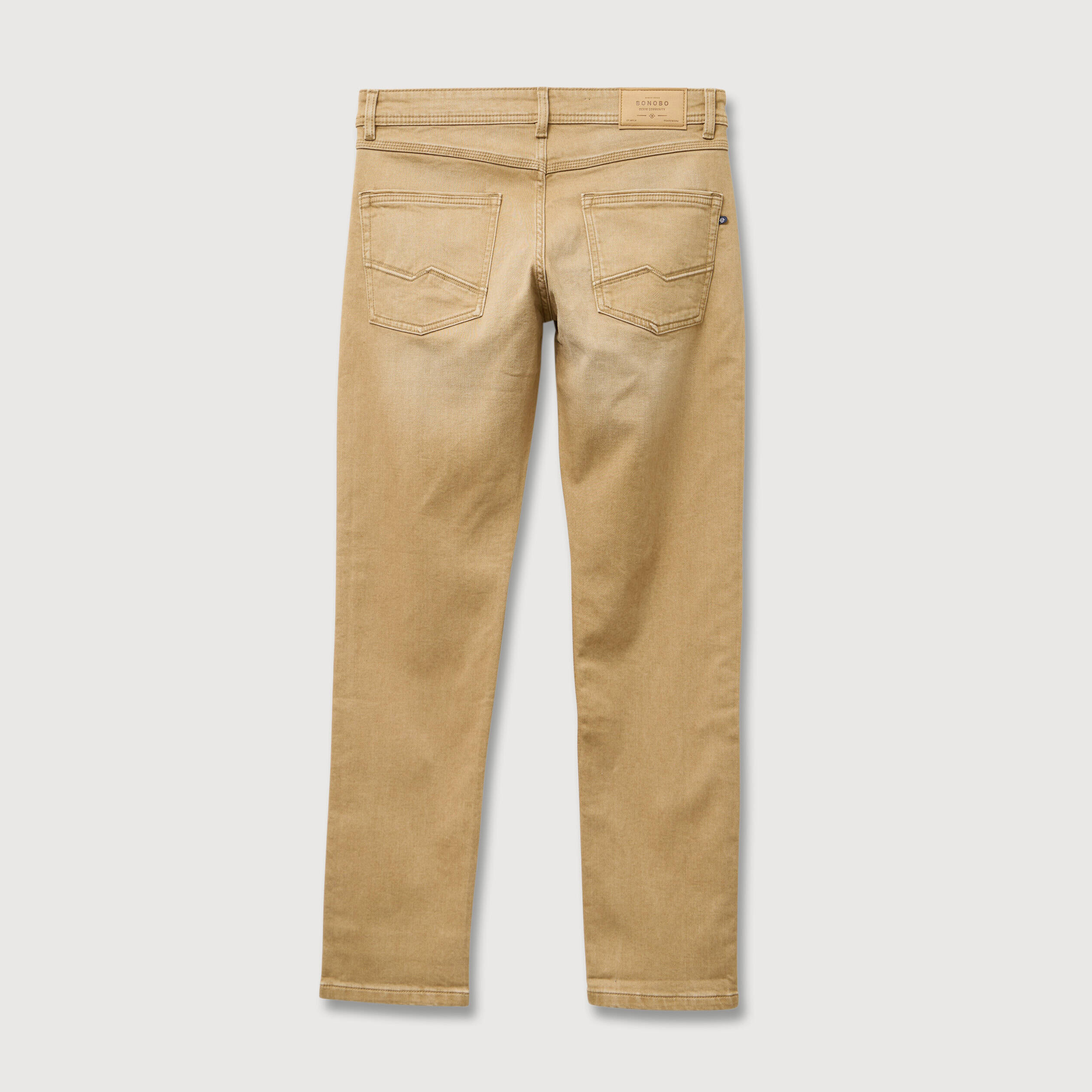 Jeans straight longueur 32 denim camel homme
