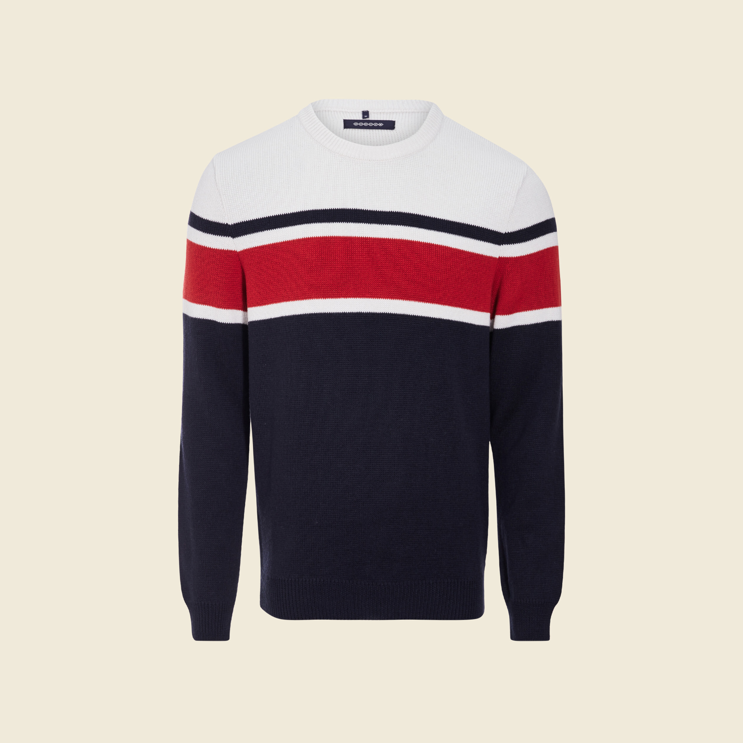 Pull manches longues bleu marine homme