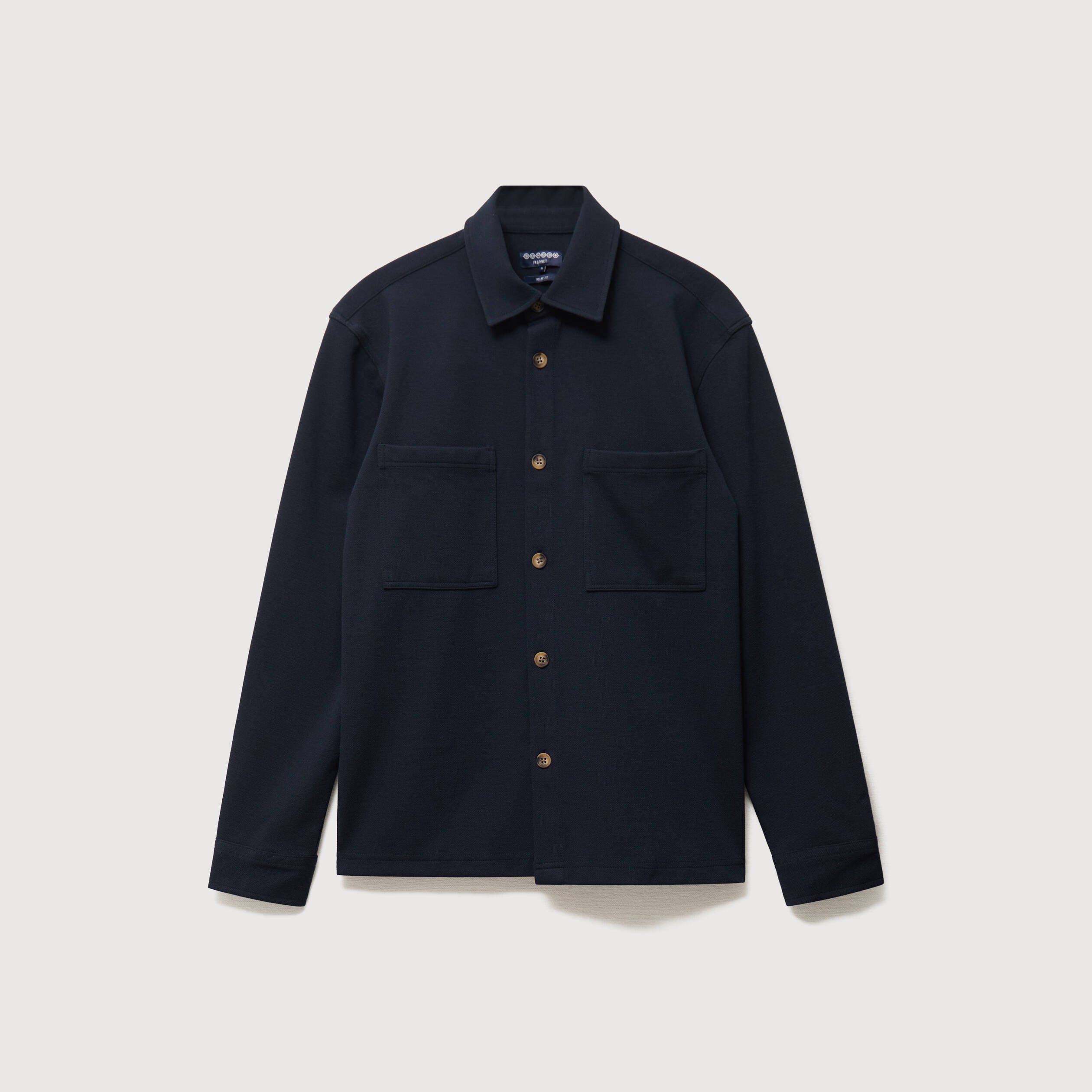 Surchemise droite col am&eacute;ricain bleu marine homme