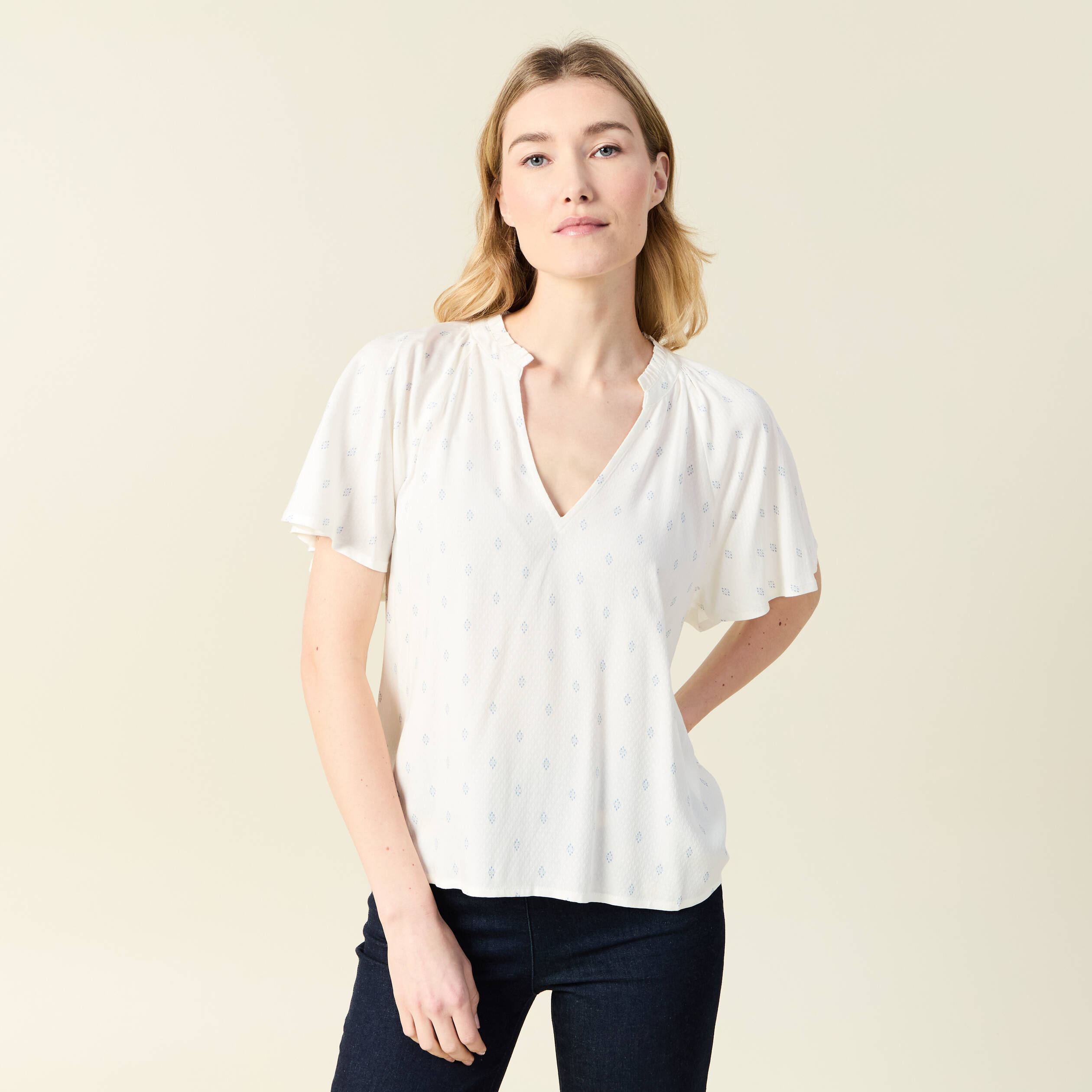 blouse manches courtes bleu ciel femme Blouse manches courtes bleu ciel femme