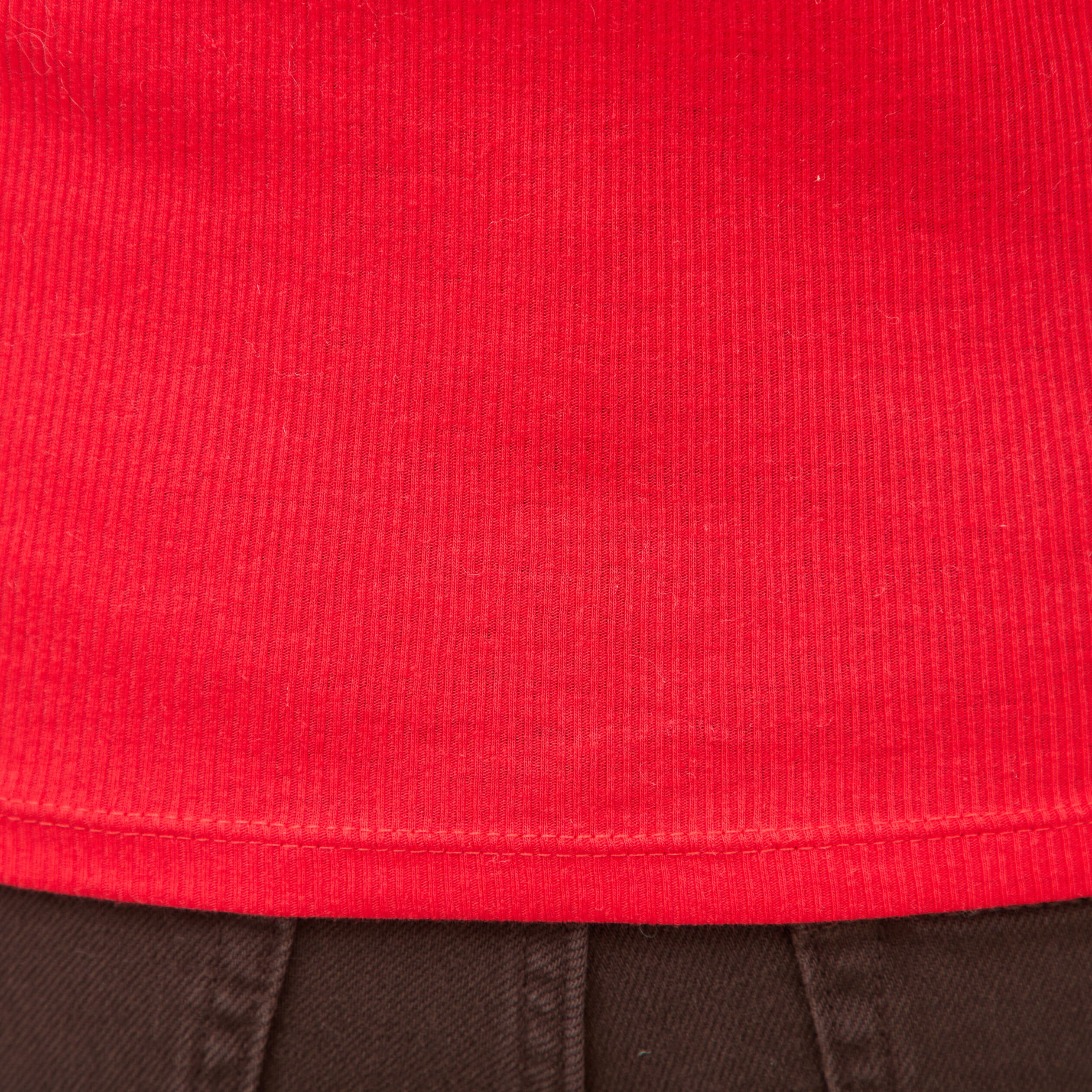 T-shirt cintr&eacute; manches longues rouge femme