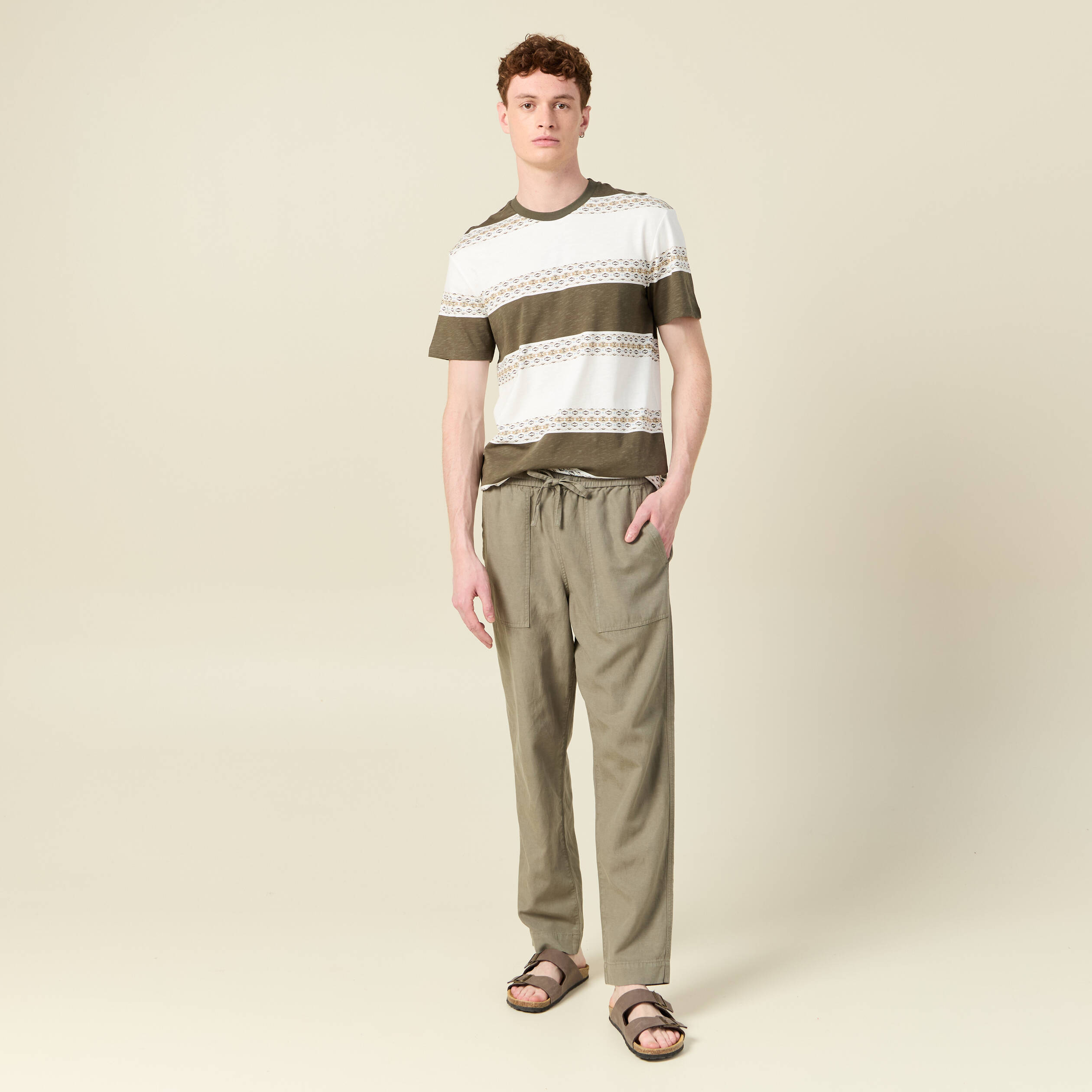 t shirt manches courtes vert kaki homme T-shirt manches courtes vert kaki homme