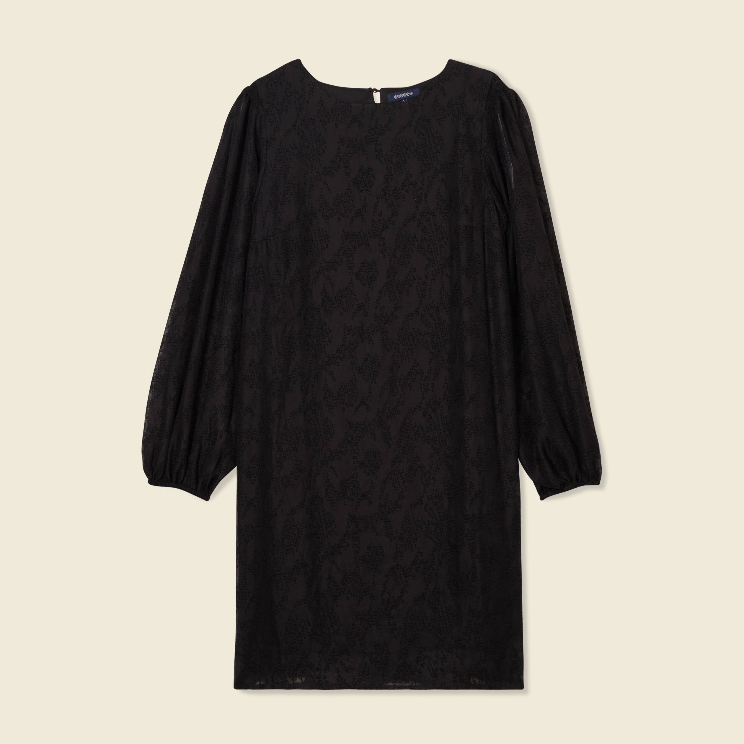 Robe droite manches longues noir femme