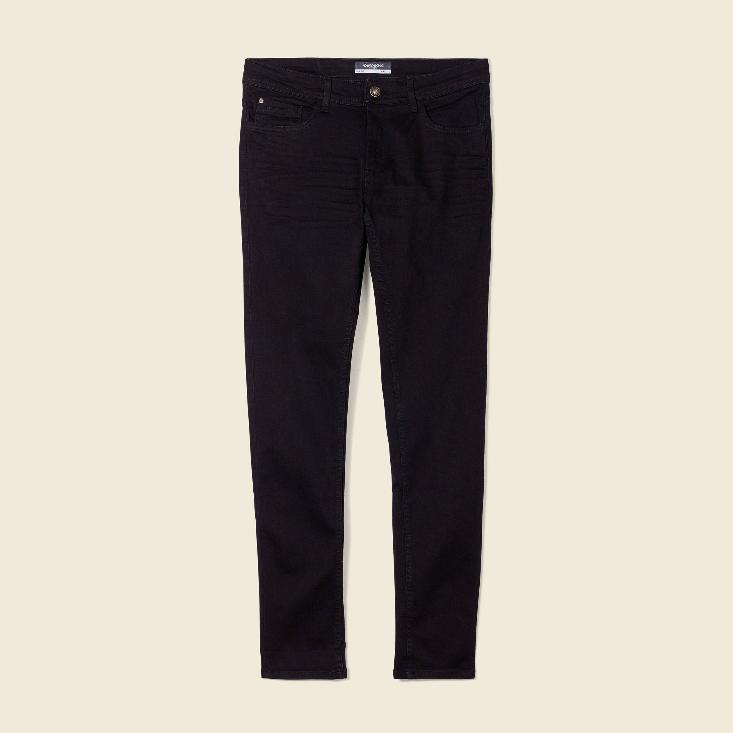 Jeans slim stretch longueur 34 denim noir homme