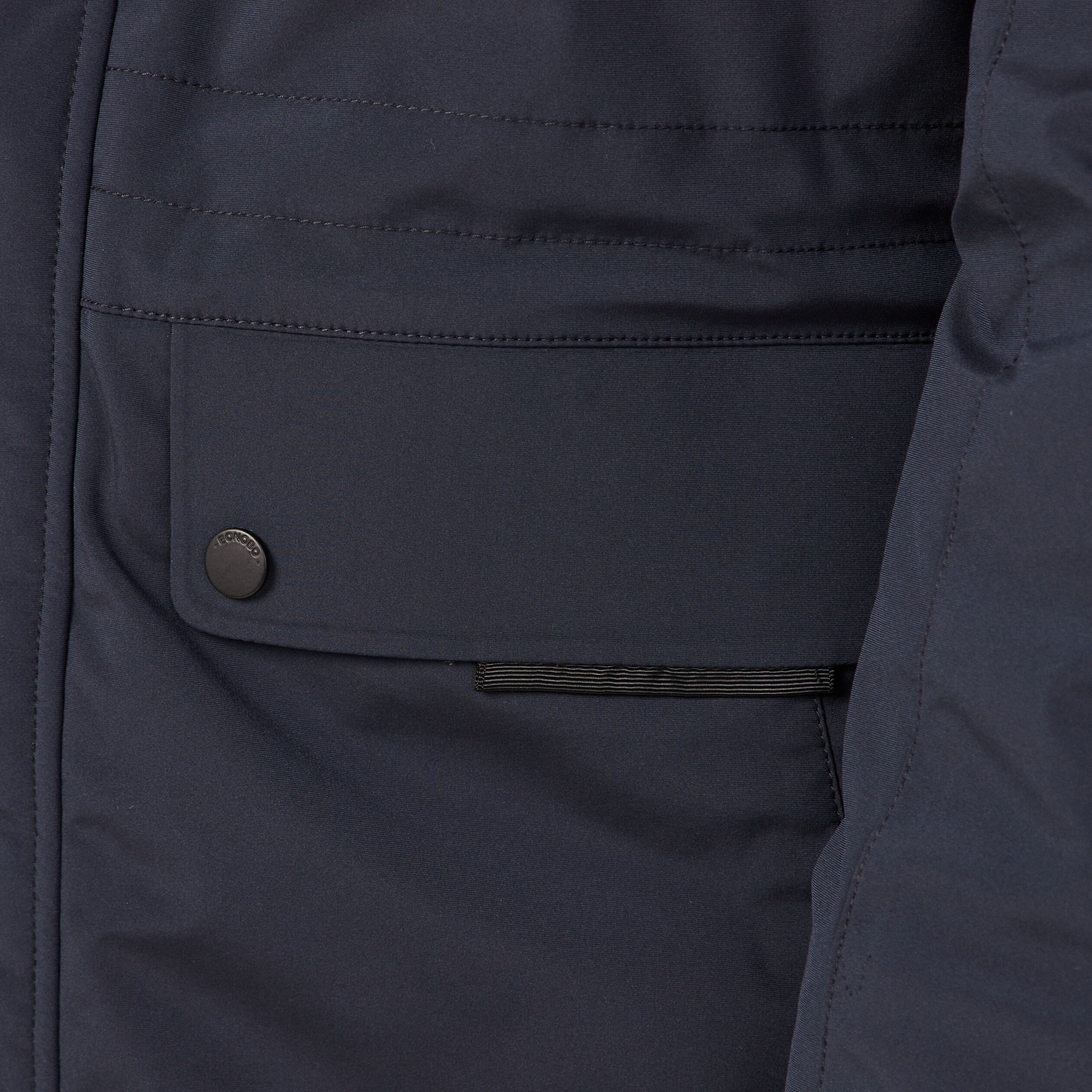 parka droite a capuche bleu fonce homme Parka droite à capuche bleu foncé homme