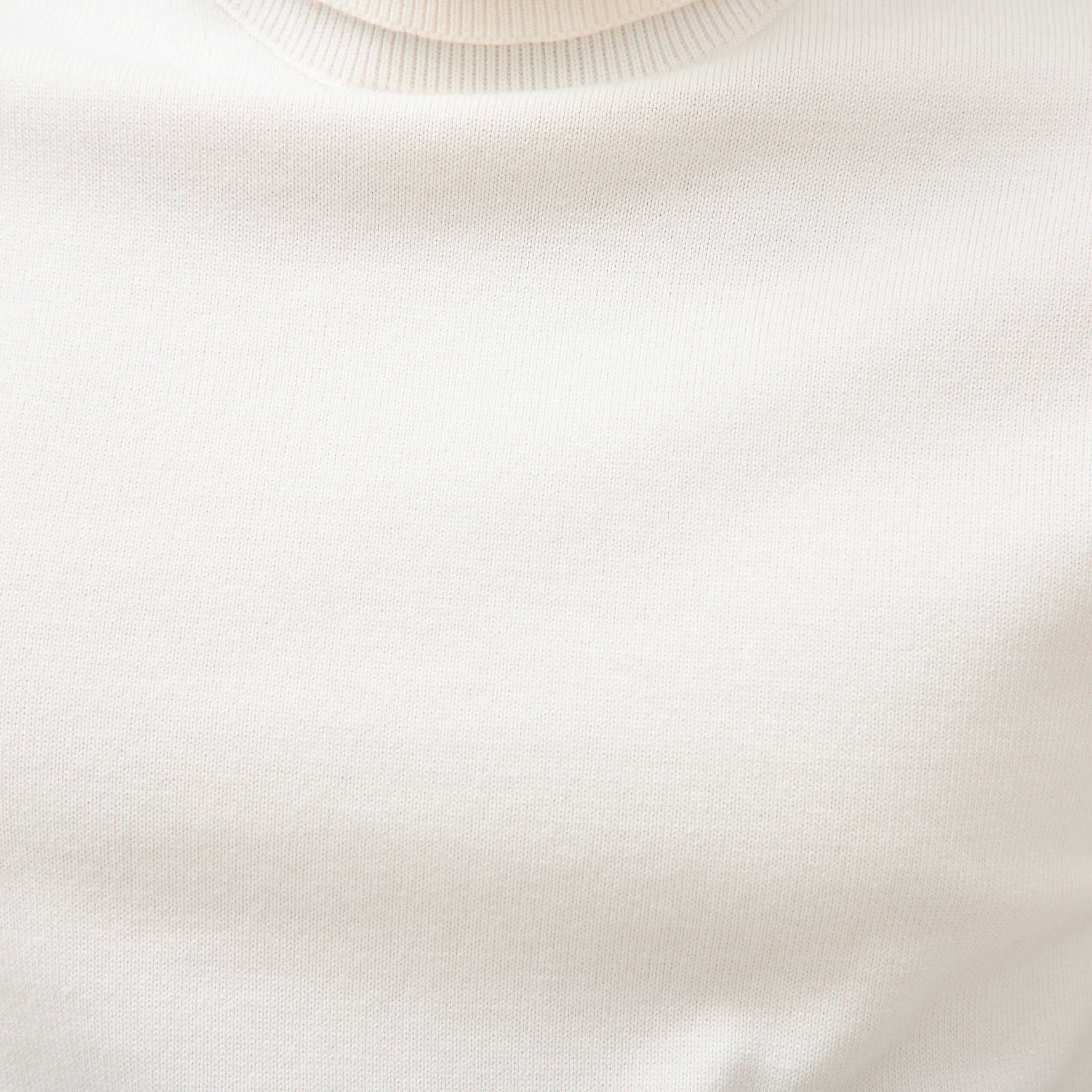 Pull fin col montant manches longues ecru homme