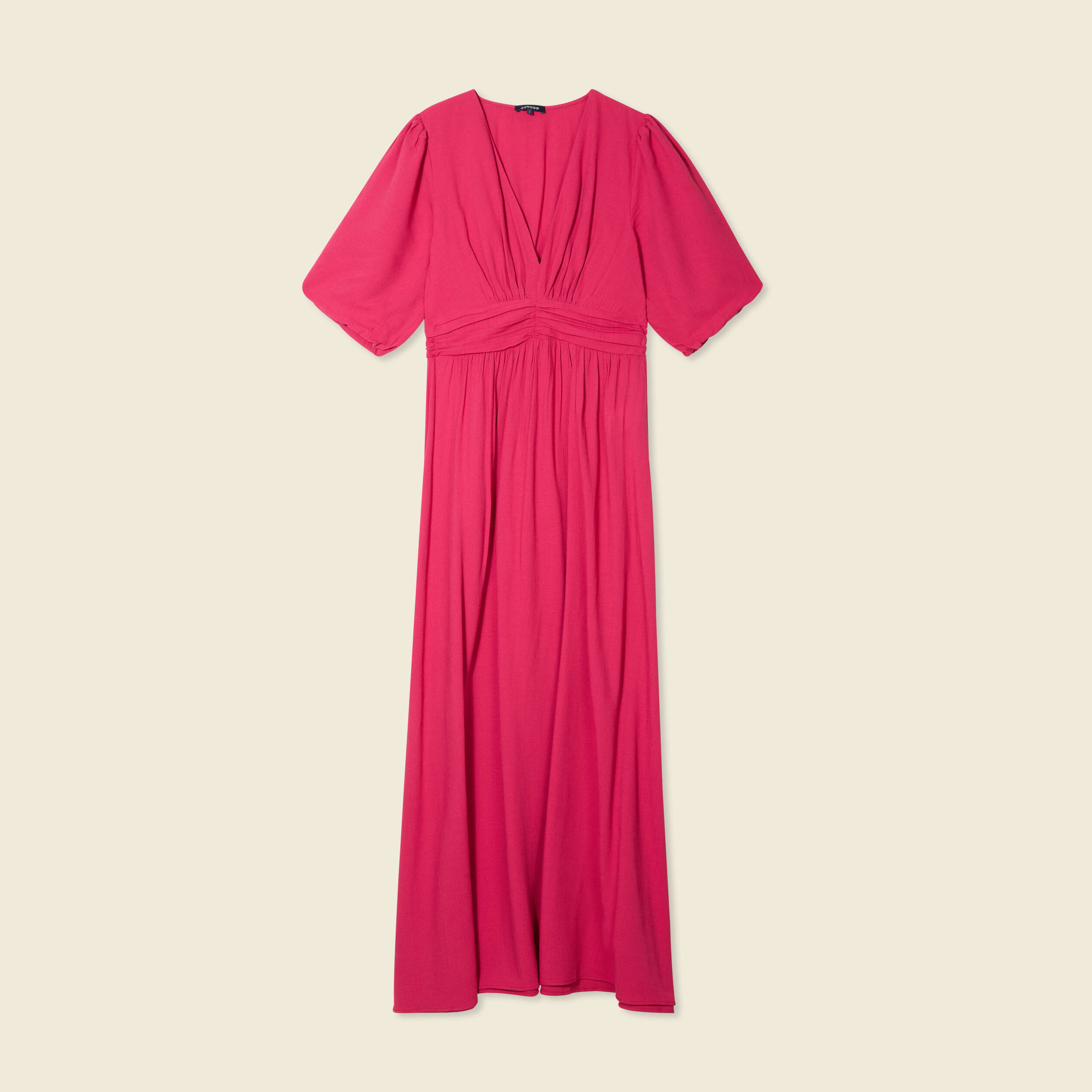 robe longue evasee rose framboise femme Robe longue évasée rose framboise femme