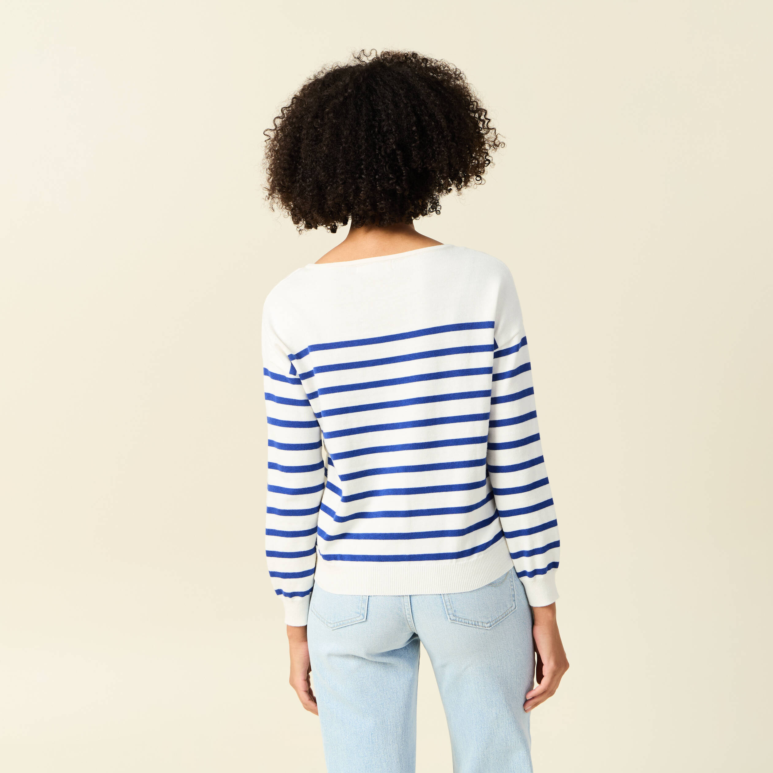 Pull manches longues ecru femme