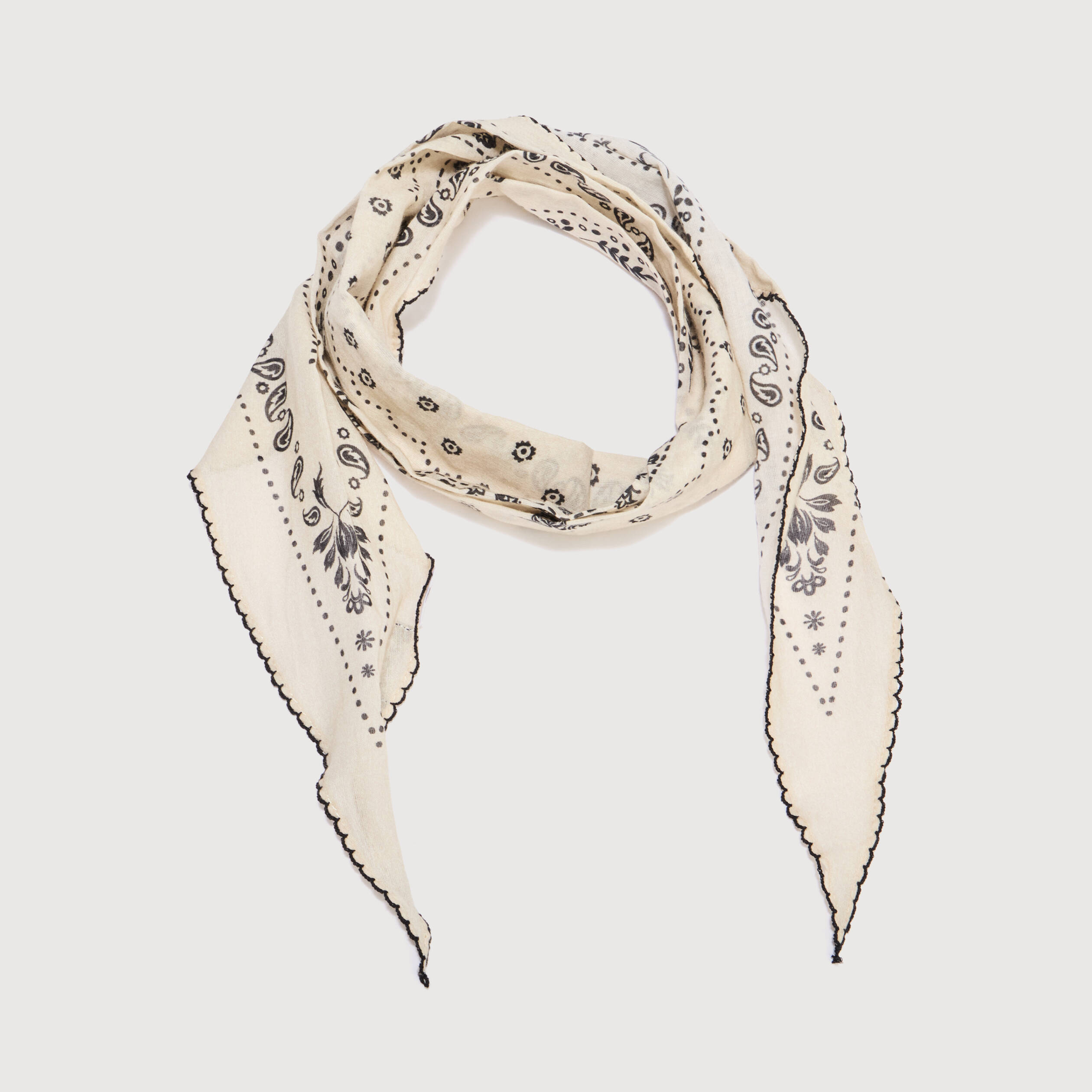 Foulard en coton noir femme