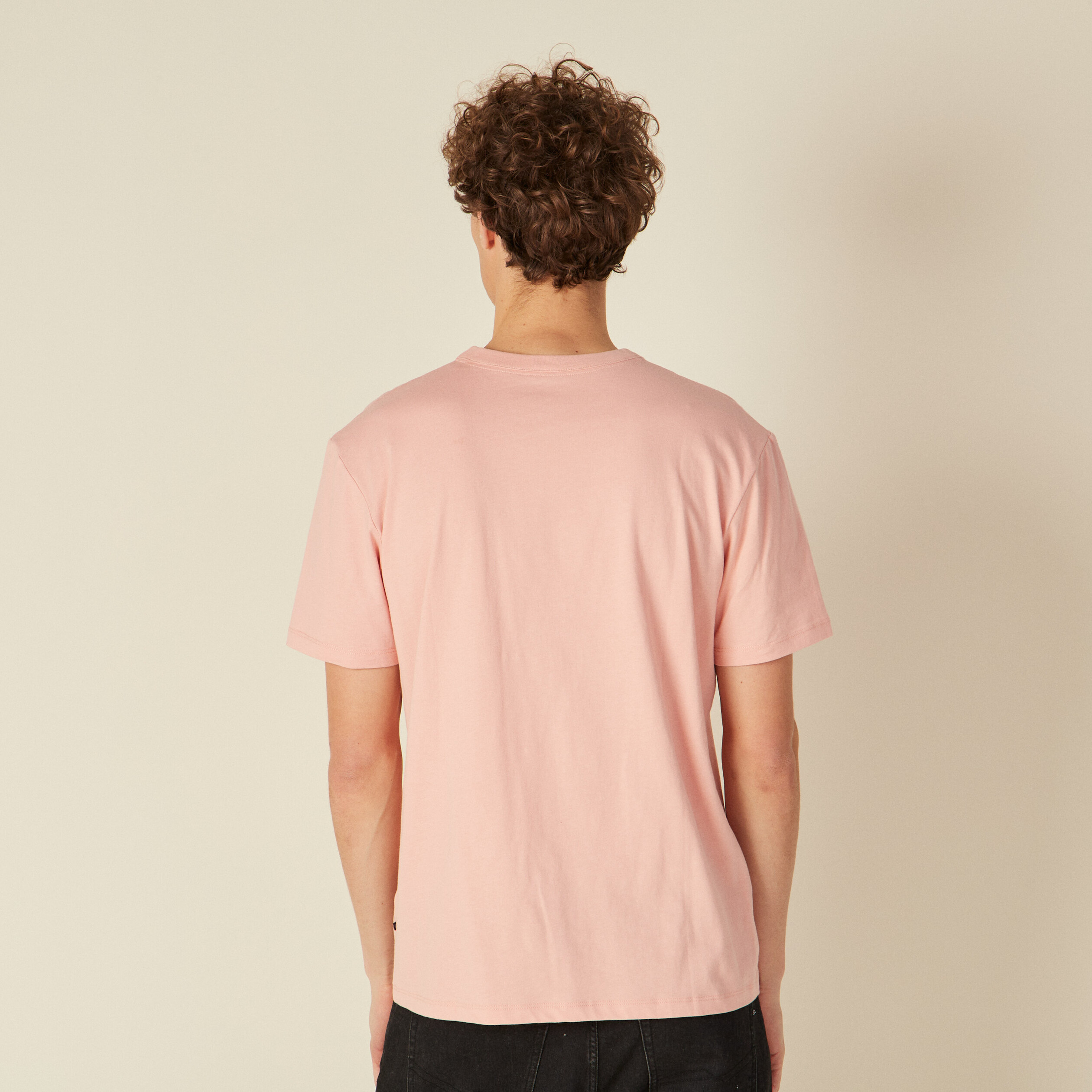 T shirt manches courtes rose saumon homme Bonobo