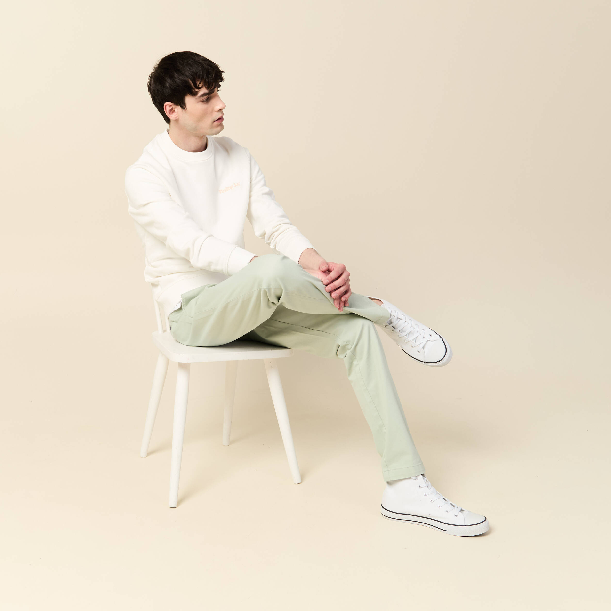 pantalon slim instinct chino vert clair homme Pantalon slim Instinct chino vert clair homme