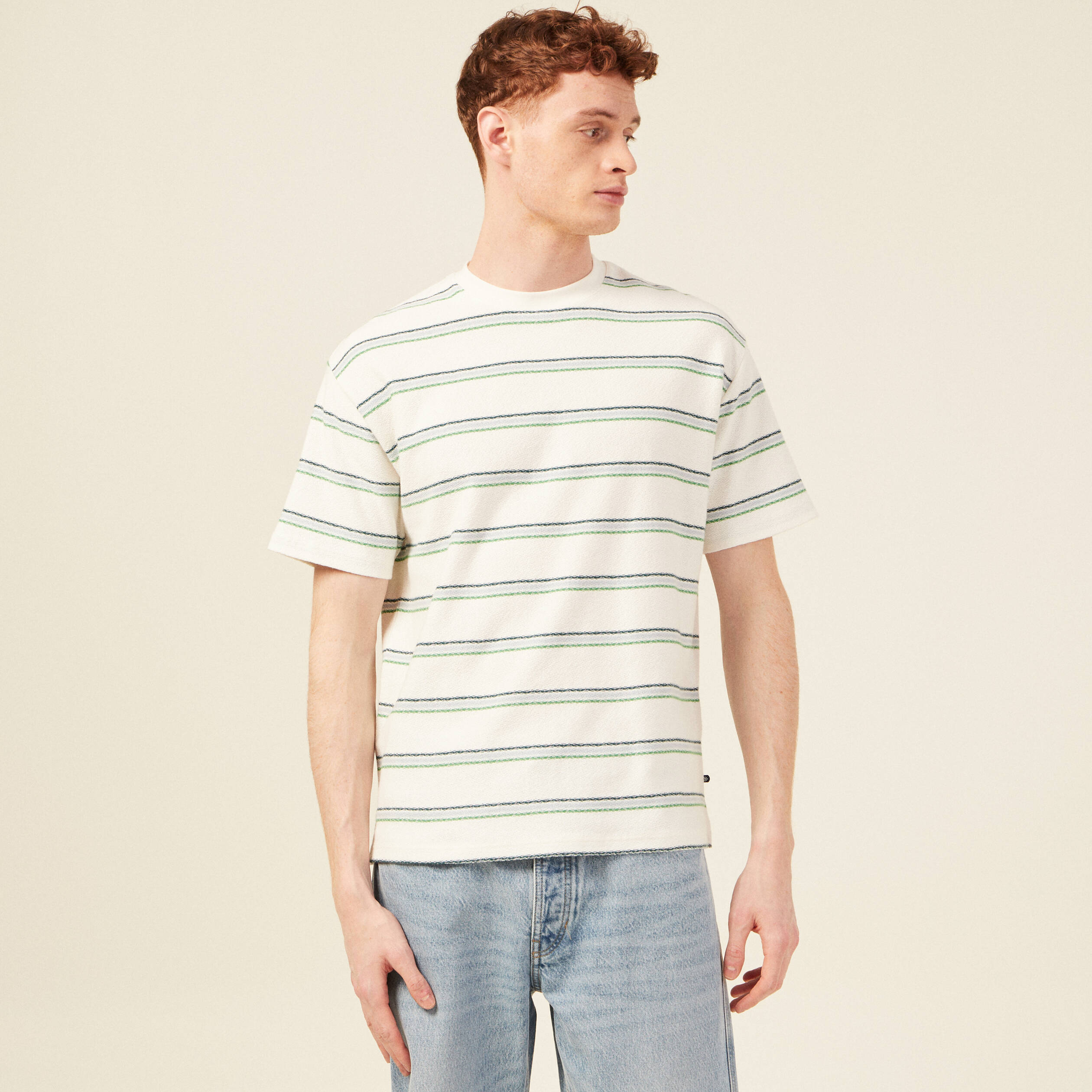 T-shirt manches courtes ecru homme