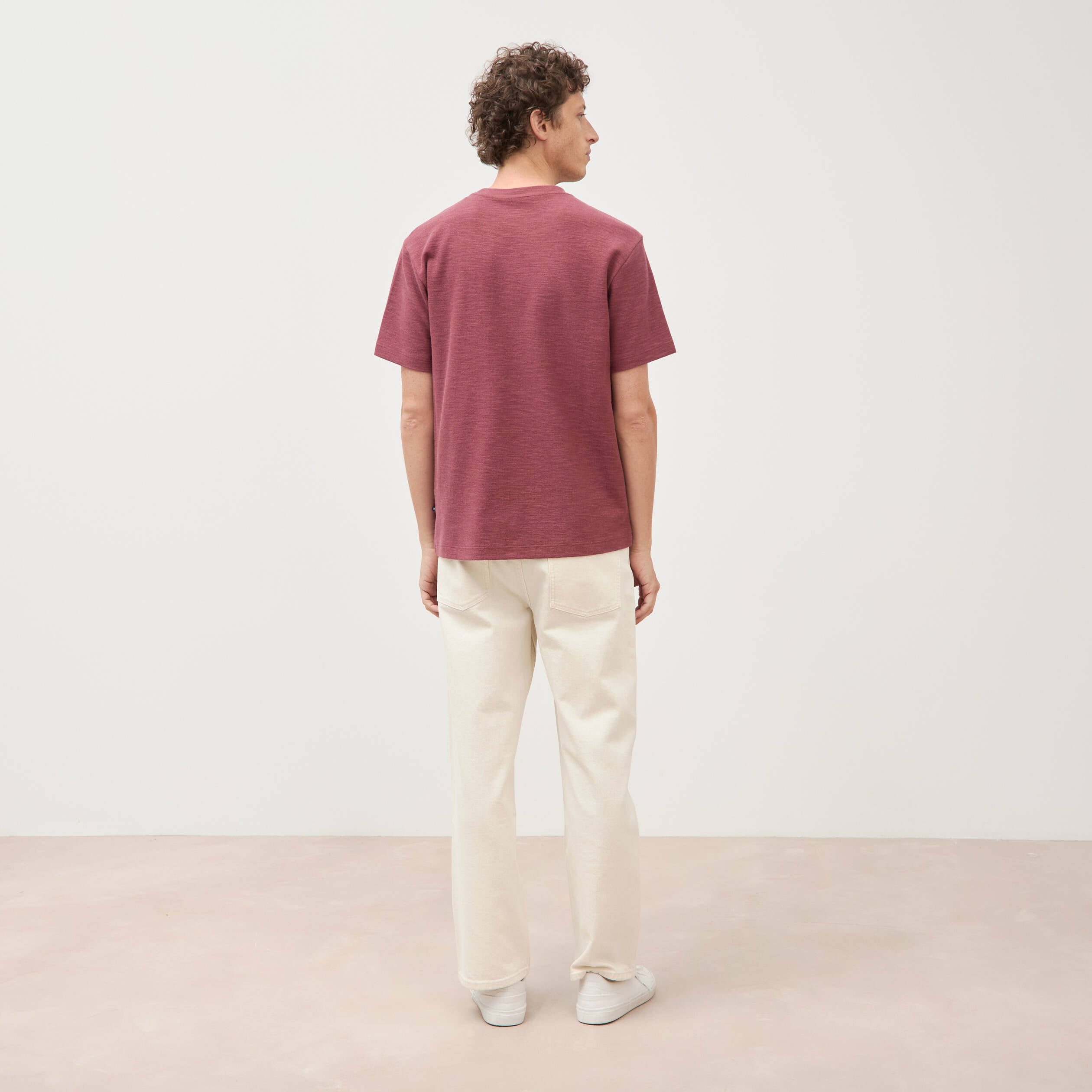 T-shirt manches courtes vieux rose homme