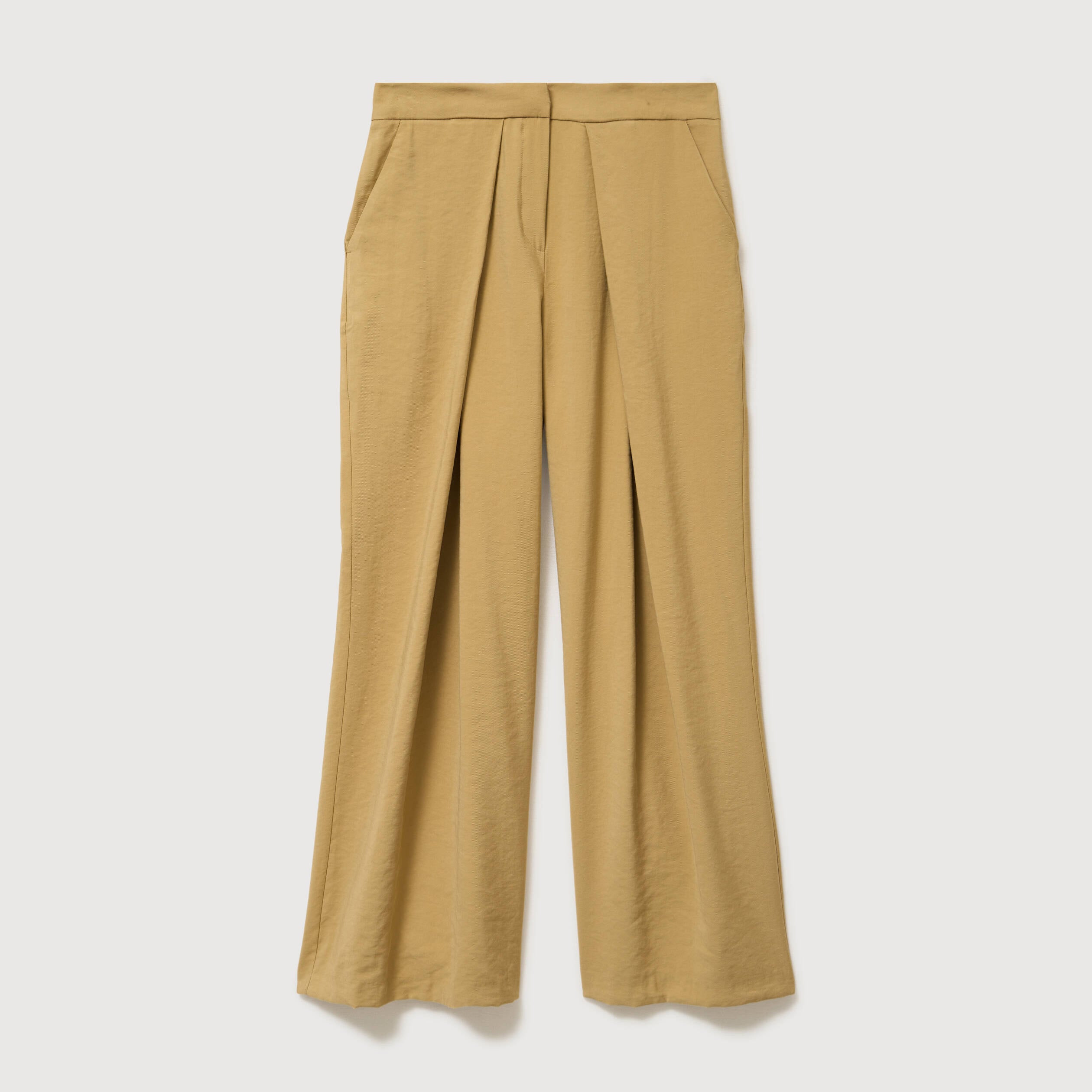 Pantalon loose taille standard camel femme